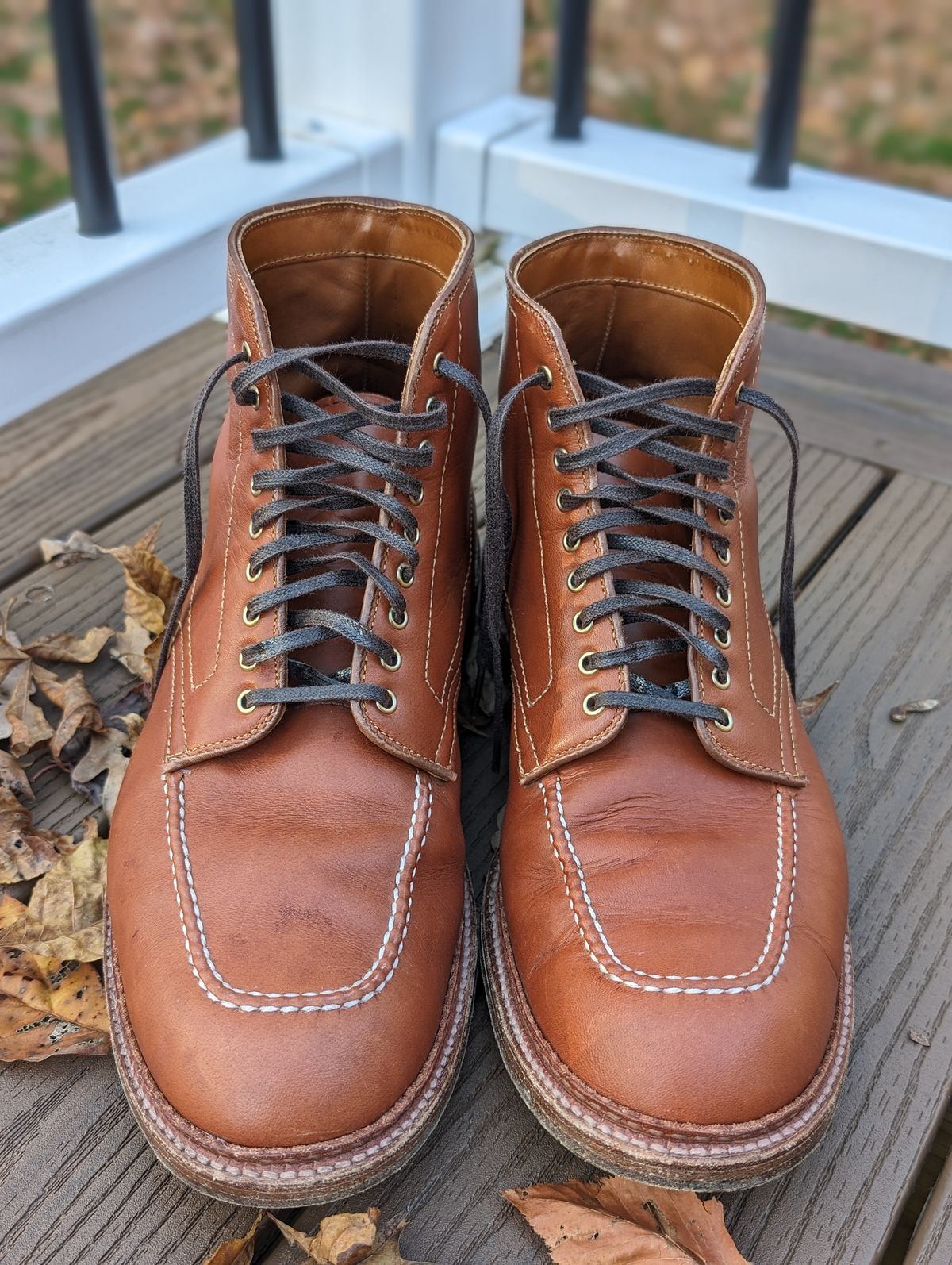 Photo by flypaper89 on November 5, 2023 of the Alden Indy Boot in Papaya Pegasus Calfskin.
