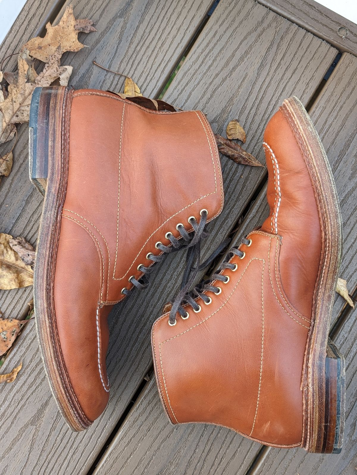 Photo by flypaper89 on November 5, 2023 of the Alden Indy Boot in Papaya Pegasus Calfskin.