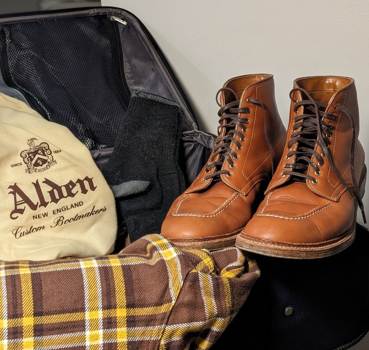 Photo by flypaper89 on December 5, 2023 of the Alden Indy Boot in Papaya Pegasus Calfskin.