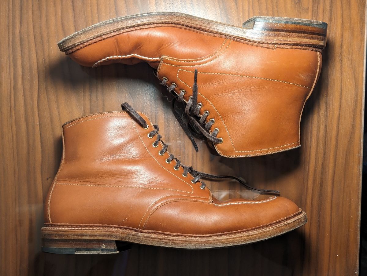 Photo by flypaper89 on December 5, 2023 of the Alden Indy Boot in Papaya Pegasus Calfskin.