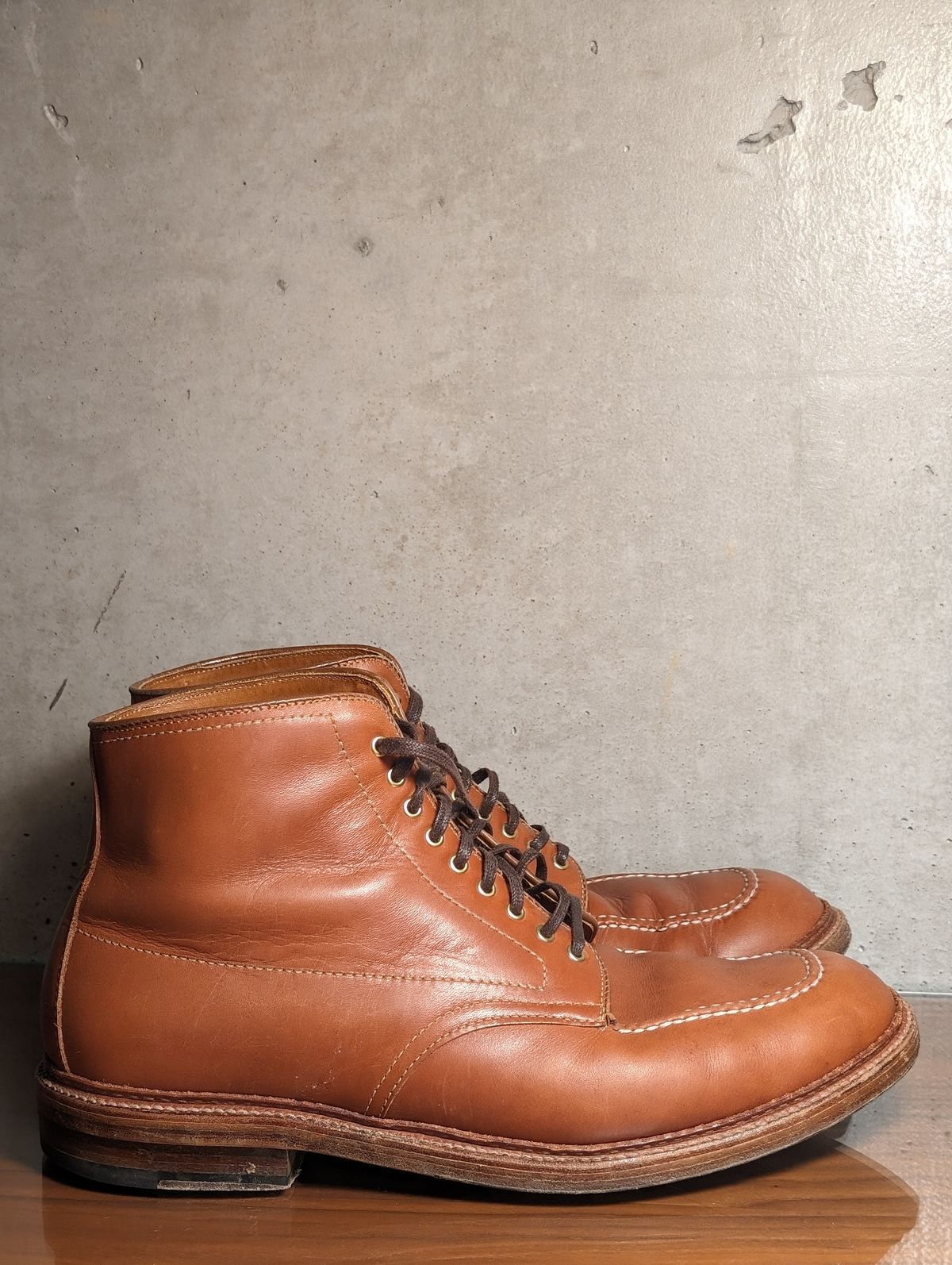 Photo by flypaper89 on December 5, 2023 of the Alden Indy Boot in Papaya Pegasus Calfskin.