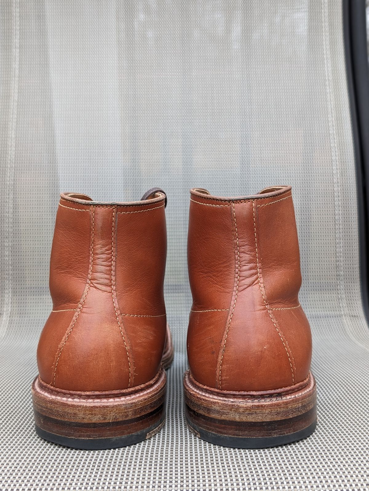 Photo by flypaper89 on January 3, 2024 of the Alden Indy Boot in Papaya Pegasus Calfskin.