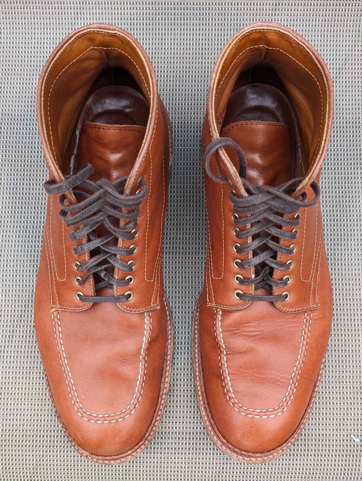 Photo by flypaper89 on January 3, 2024 of the Alden Indy Boot in Papaya Pegasus Calfskin.