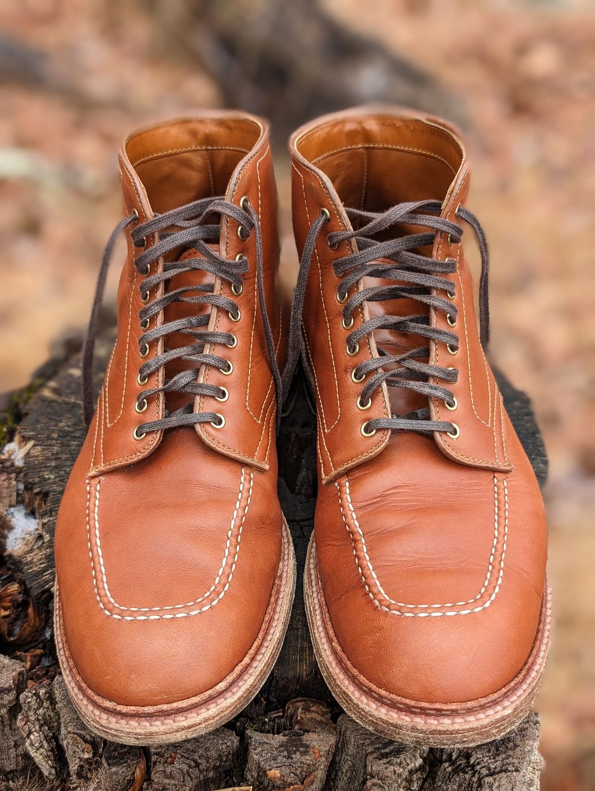 Photo by flypaper89 on February 1, 2024 of the Alden Indy Boot in Papaya Pegasus Calfskin.