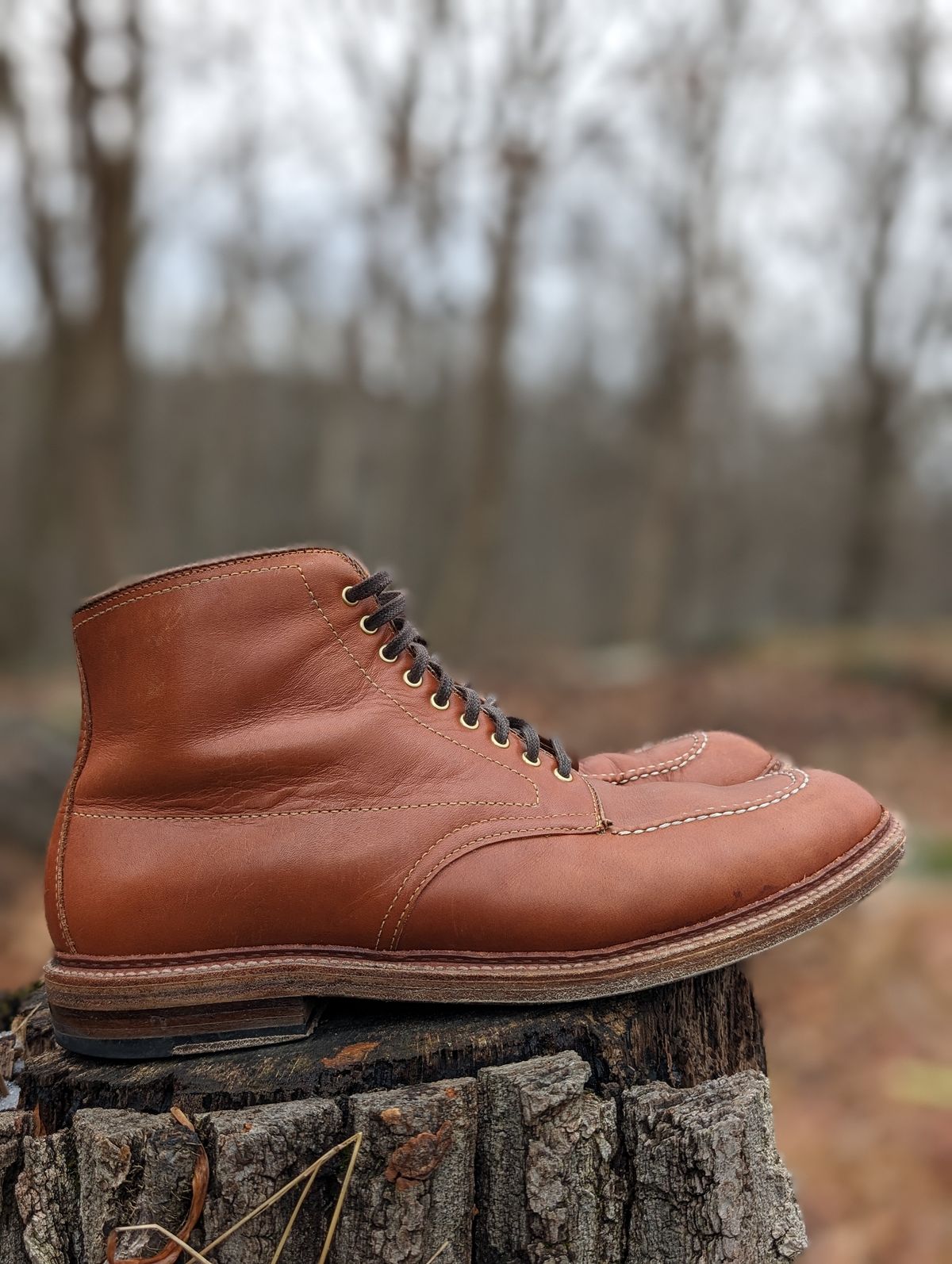 Photo by flypaper89 on February 1, 2024 of the Alden Indy Boot in Papaya Pegasus Calfskin.