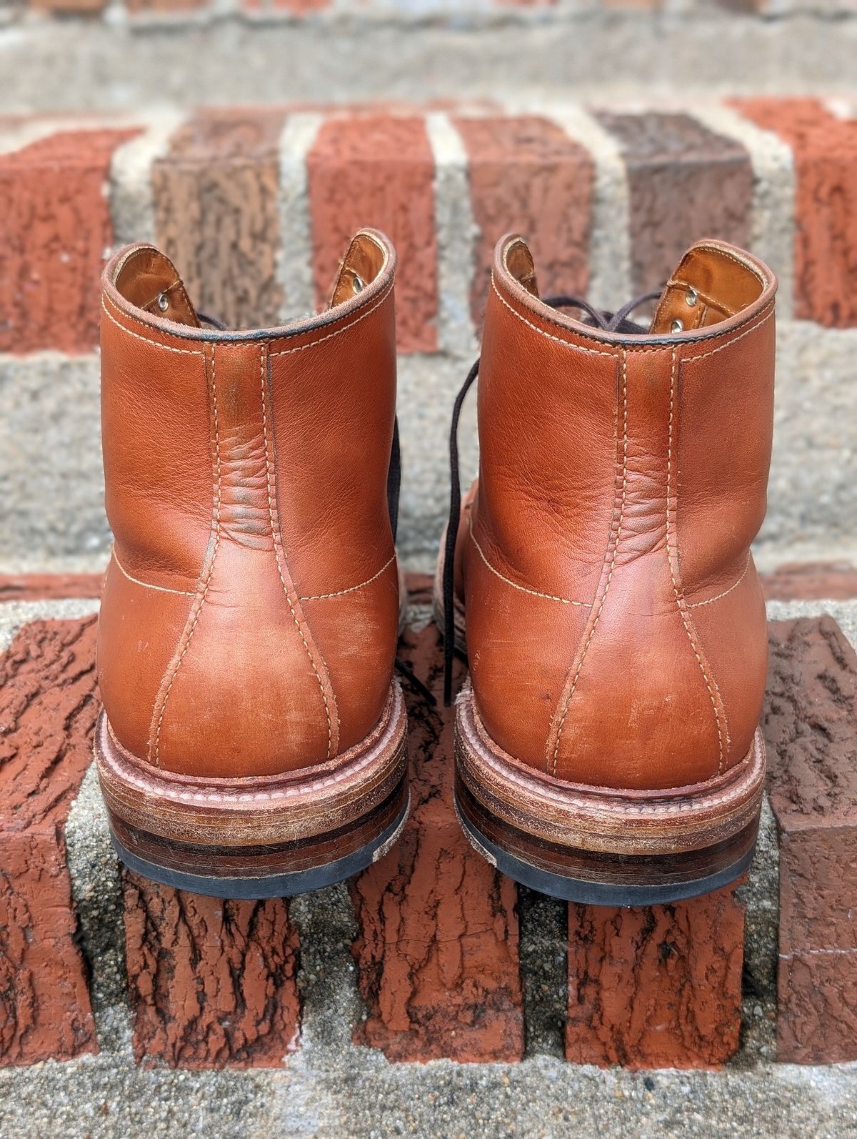 Photo by flypaper89 on March 4, 2024 of the Alden Indy Boot in Papaya Pegasus Calfskin.