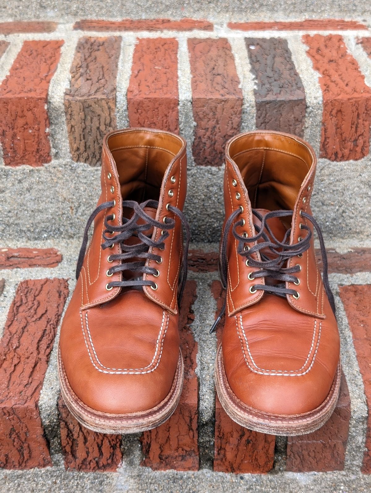 Photo by flypaper89 on March 4, 2024 of the Alden Indy Boot in Papaya Pegasus Calfskin.