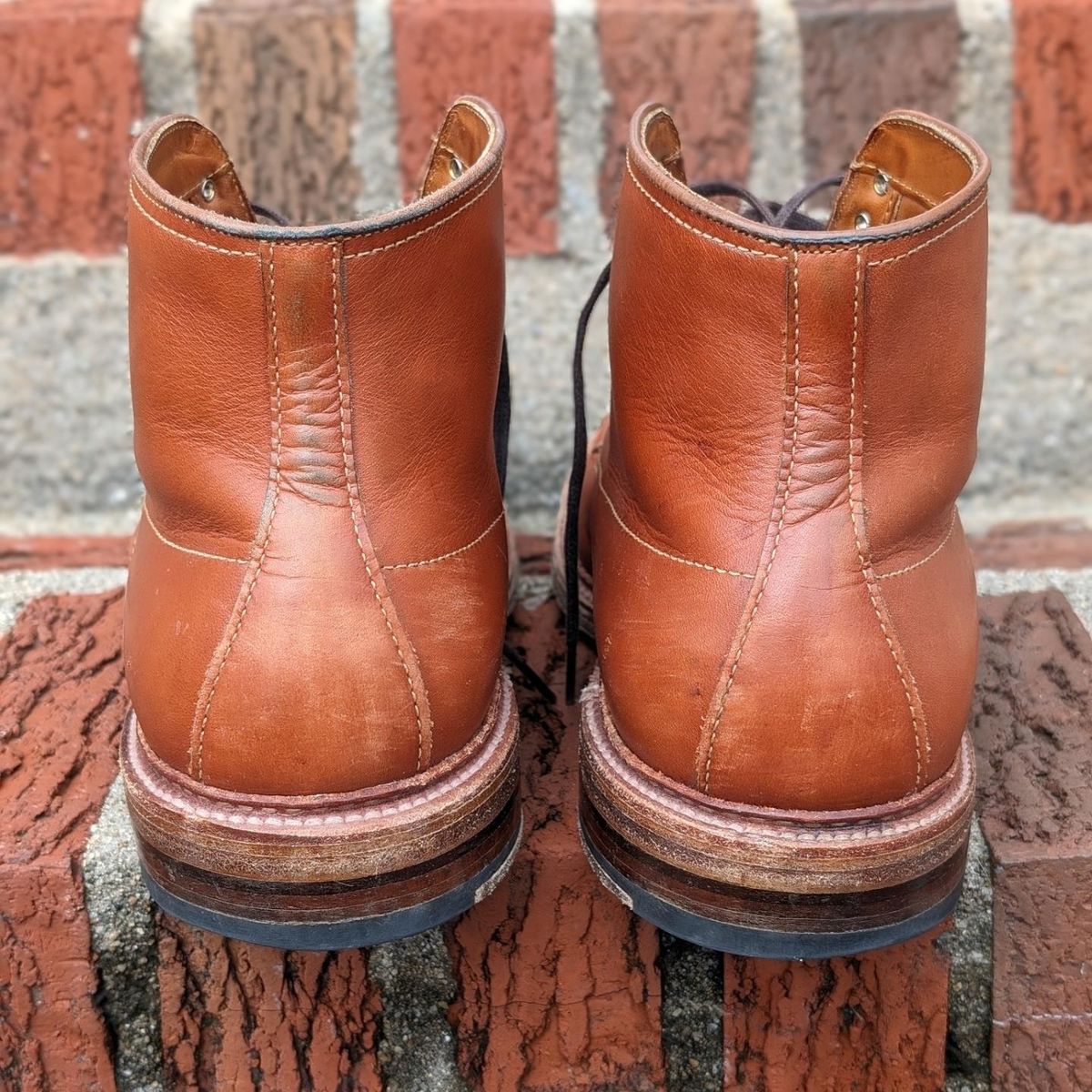 Photo by flypaper89 on April 1, 2024 of the Alden Indy Boot in Papaya Pegasus Calfskin.