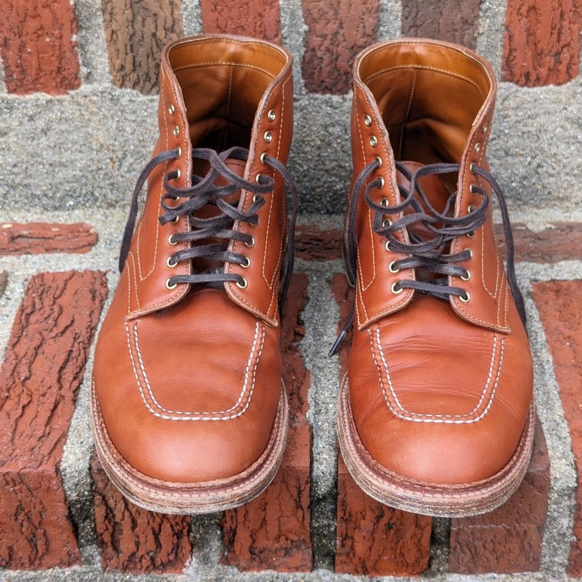 Photo by flypaper89 on April 1, 2024 of the Alden Indy Boot in Papaya Pegasus Calfskin.