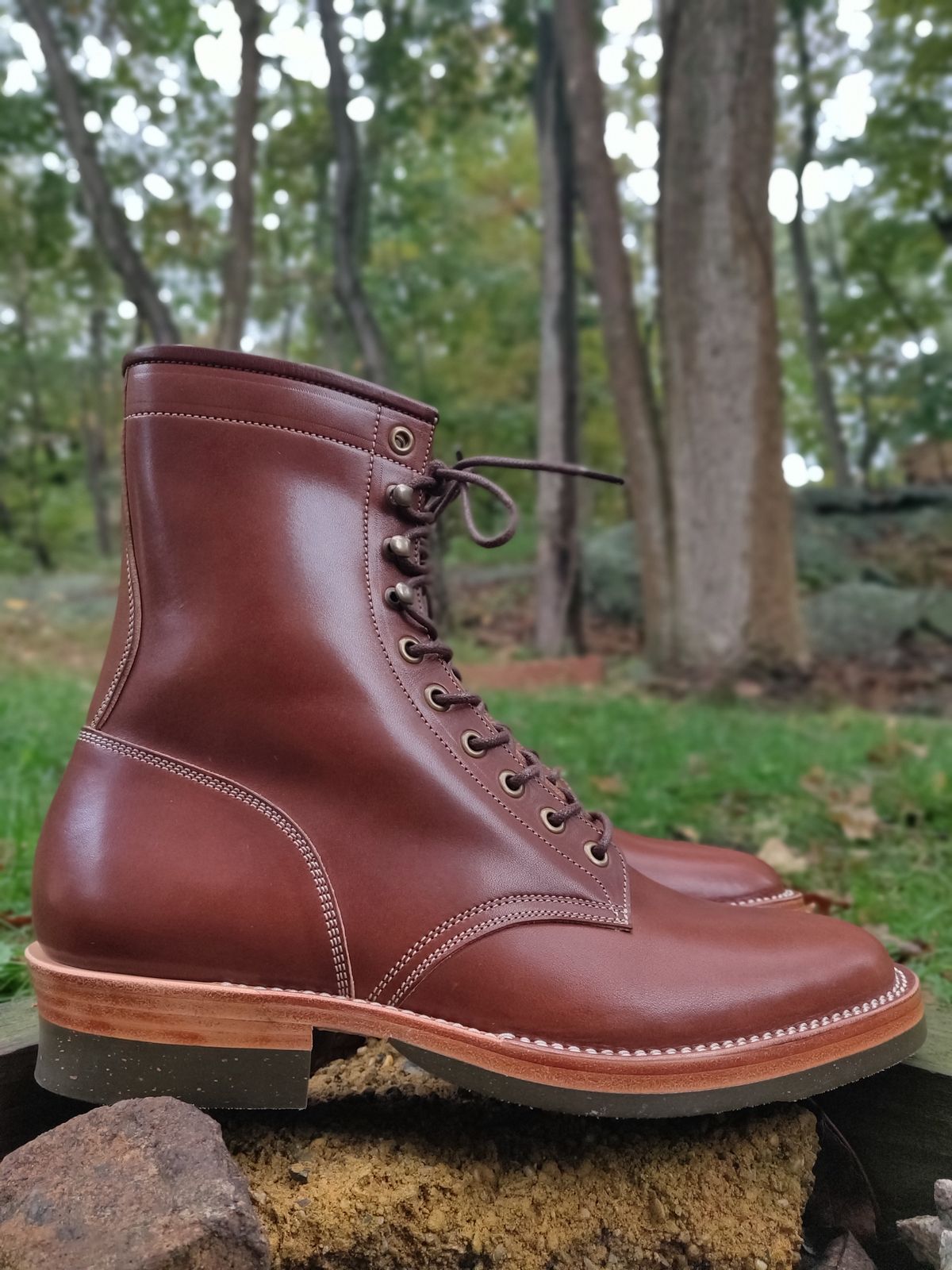 Photo by flypaper89 on October 1, 2022 of the Onderhoud SVC02 Packer Boot in Wickett & Craig Medium Brown Traditional Harness.