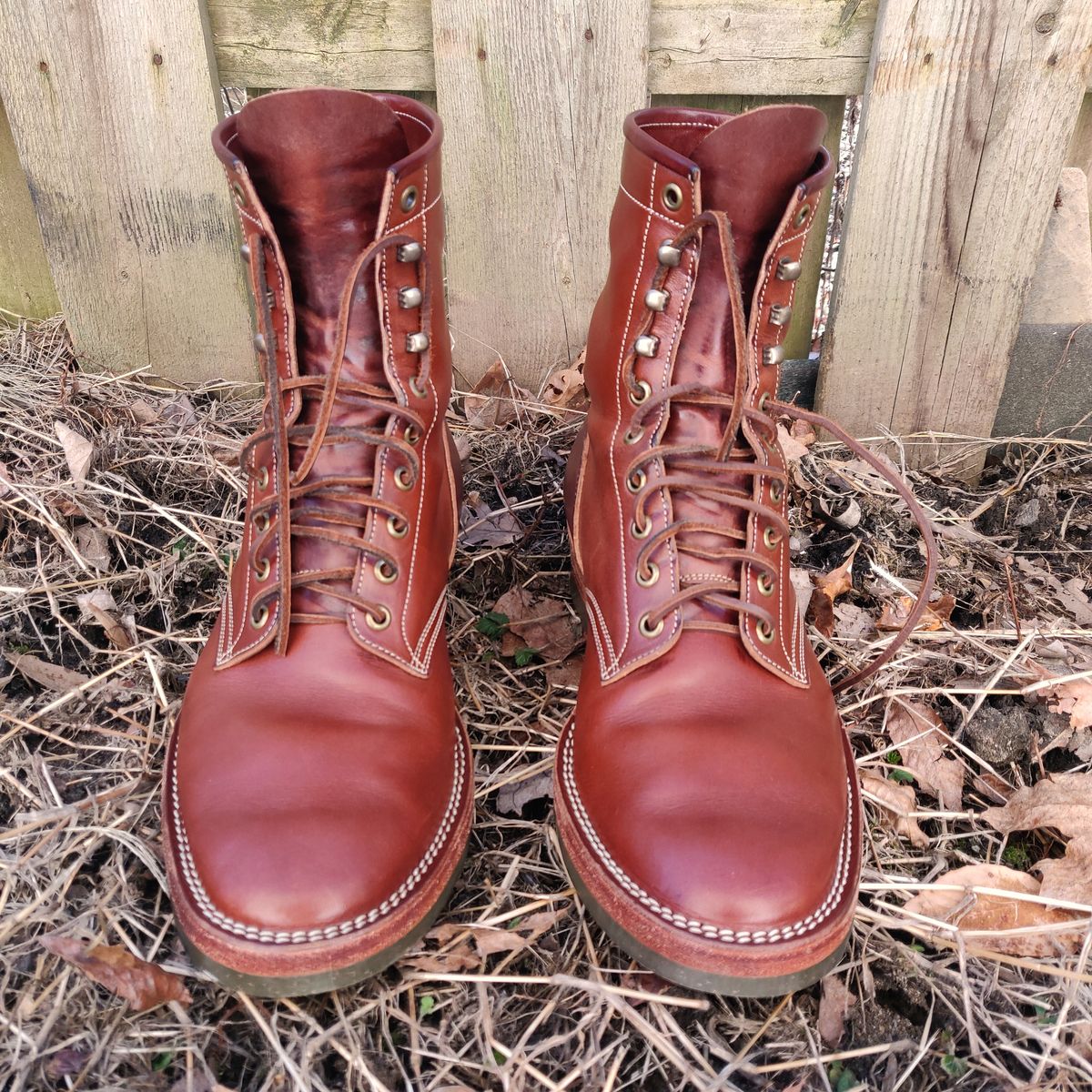 Photo by flypaper89 on February 2, 2023 of the Onderhoud SVC02 Packer Boot in Wickett & Craig Medium Brown Traditional Harness.