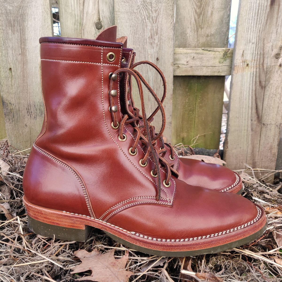 Photo by flypaper89 on February 2, 2023 of the Onderhoud SVC02 Packer Boot in Wickett & Craig Medium Brown Traditional Harness.