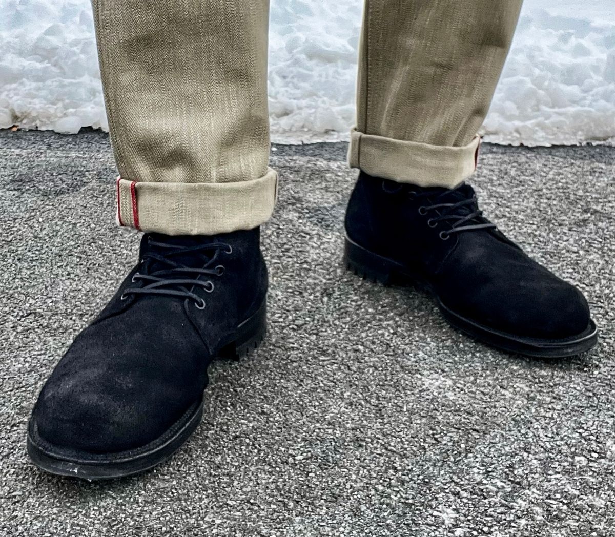 Photo by coolhand0302 on January 8, 2025 of the Viberg Service Boot in Seidel Black Oil Tan Roughout.