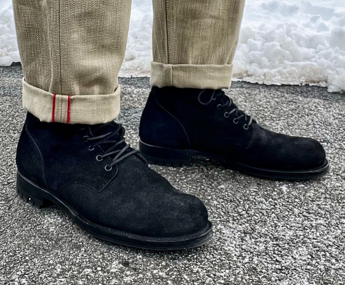 Photo by coolhand0302 on January 8, 2025 of the Viberg Service Boot in Seidel Black Oil Tan Roughout.