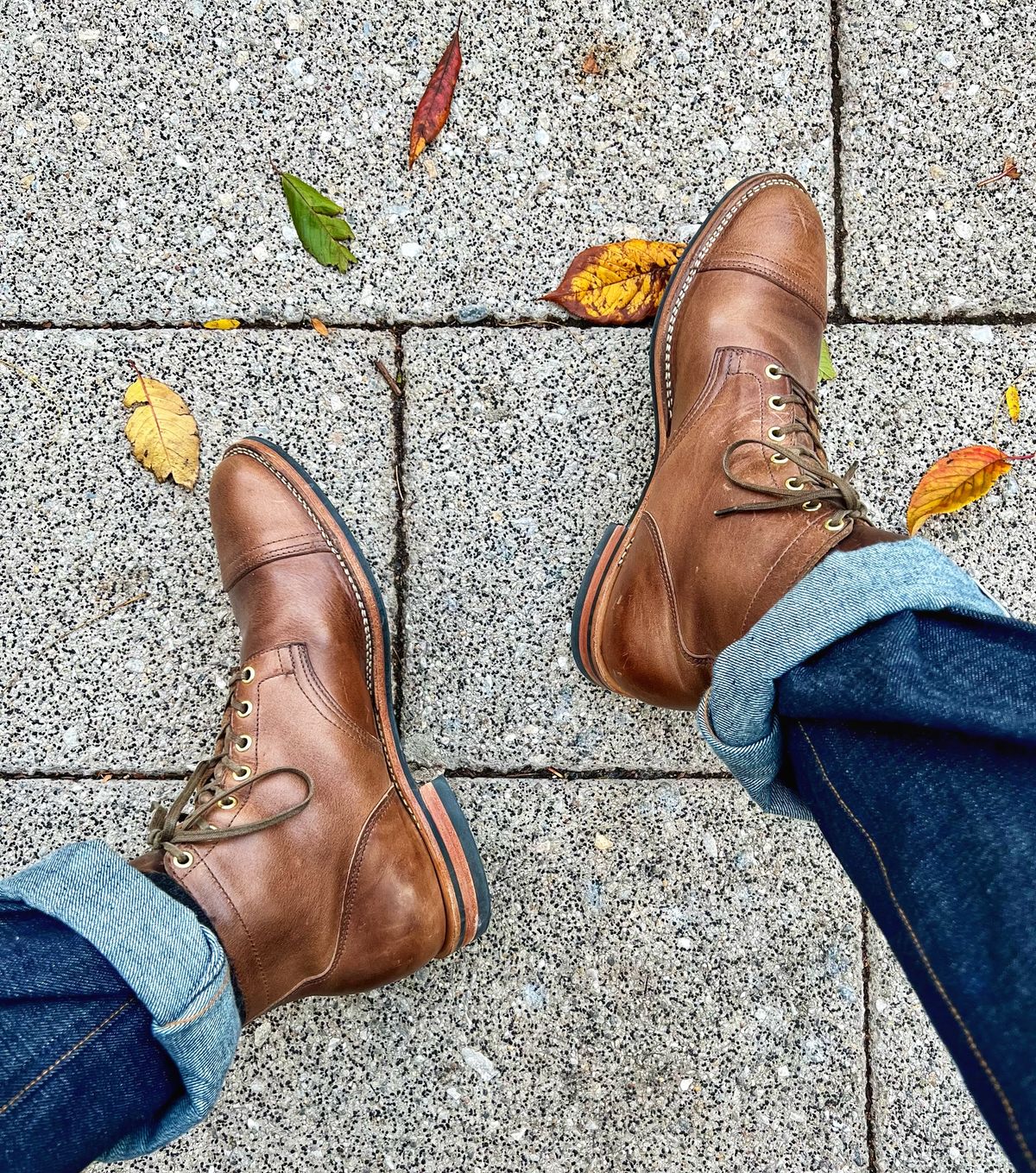 Photo by coolhand0302 on November 19, 2021 of the Viberg Service Boot PCT in Horween Natural Chromexcel.