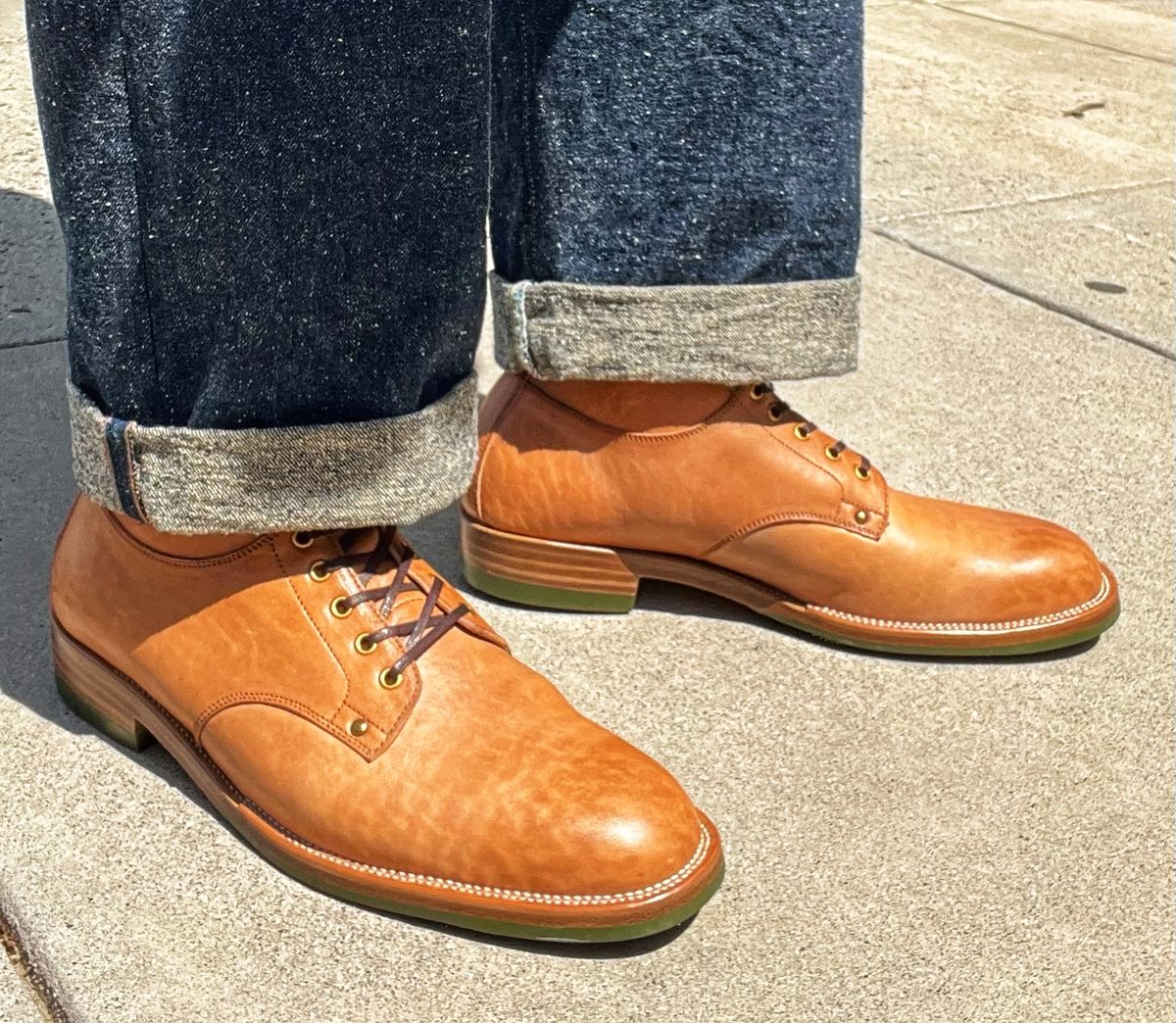 Photo by coolhand0302 on May 18, 2025 of the Iron Boots x Østmo Drop 11 Type 1 Service Boot in Maryam Natural Washed Horsebutt.