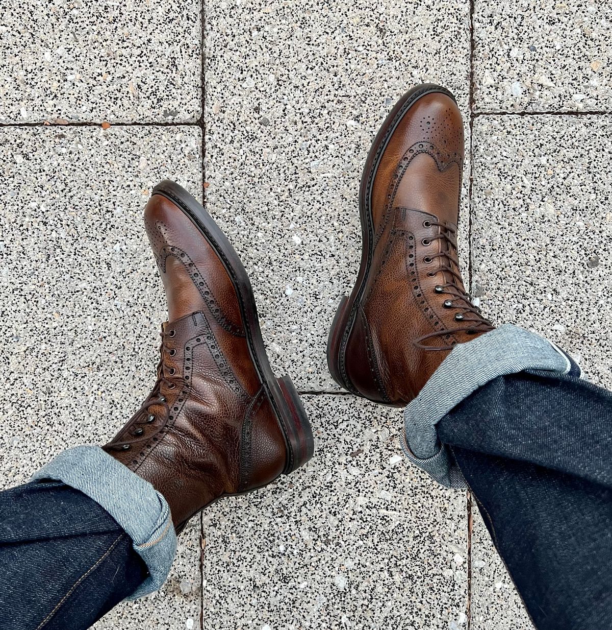 Photo by coolhand0302 on December 8, 2021 of the Crockett & Jones Islay in Dark Brown Scotch Grain.