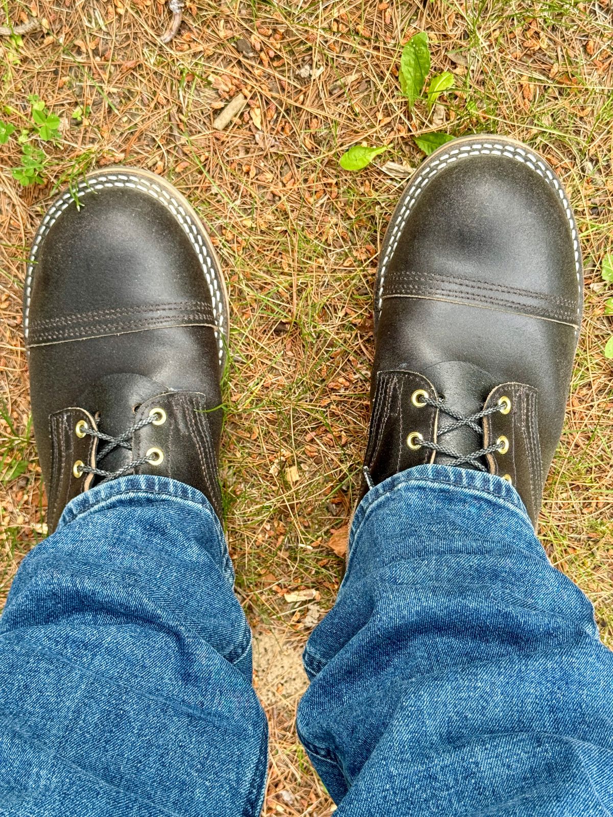 Photo by tlr on June 15, 2025 of the Nicks MTO in Horween Black Waxed Flesh.