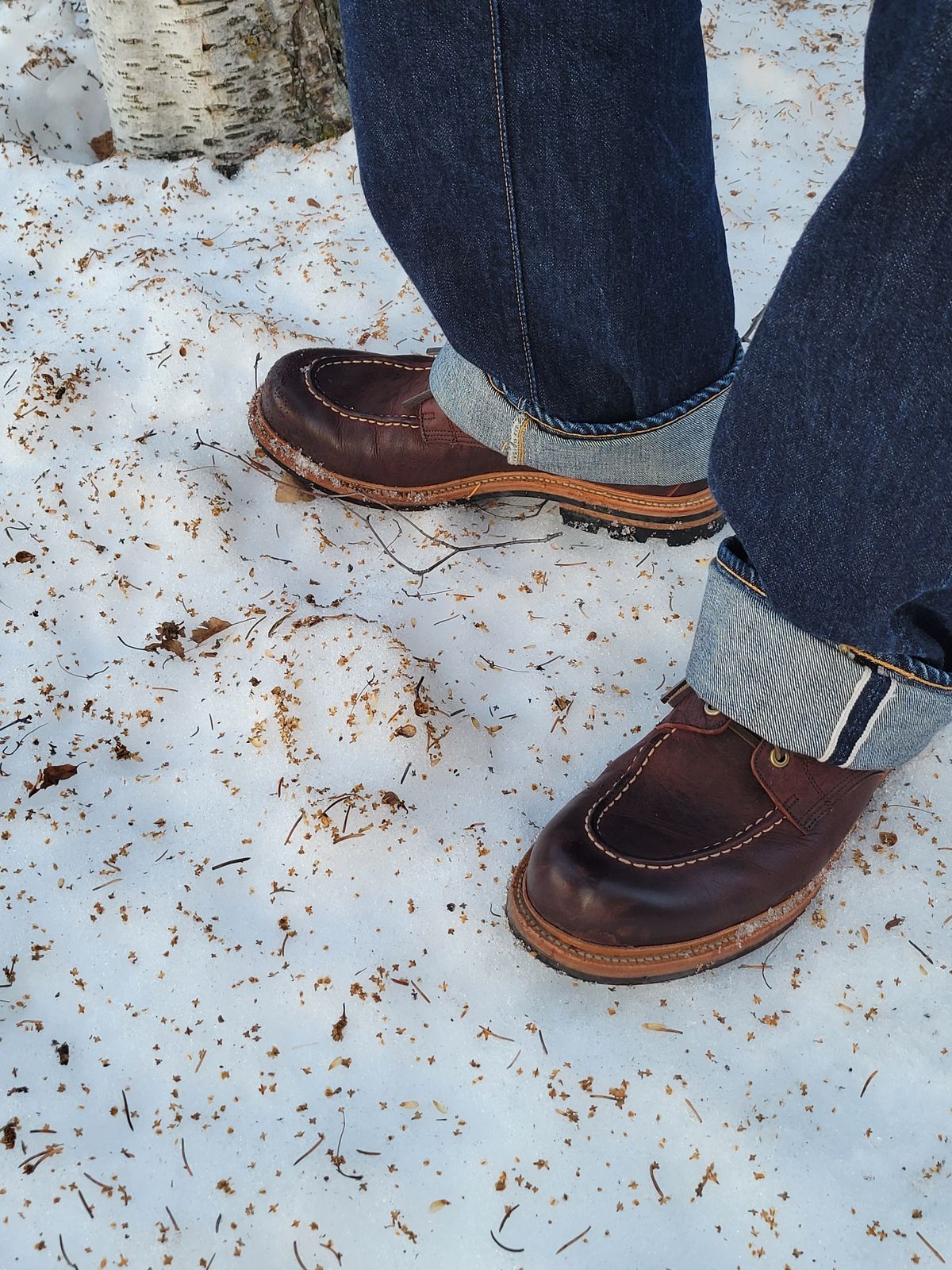Photo by JoshankRedemption on December 1, 2023 of the Grant Stone Brass Boot in C.F. Stead Dark Burgundy Classic Kudu.