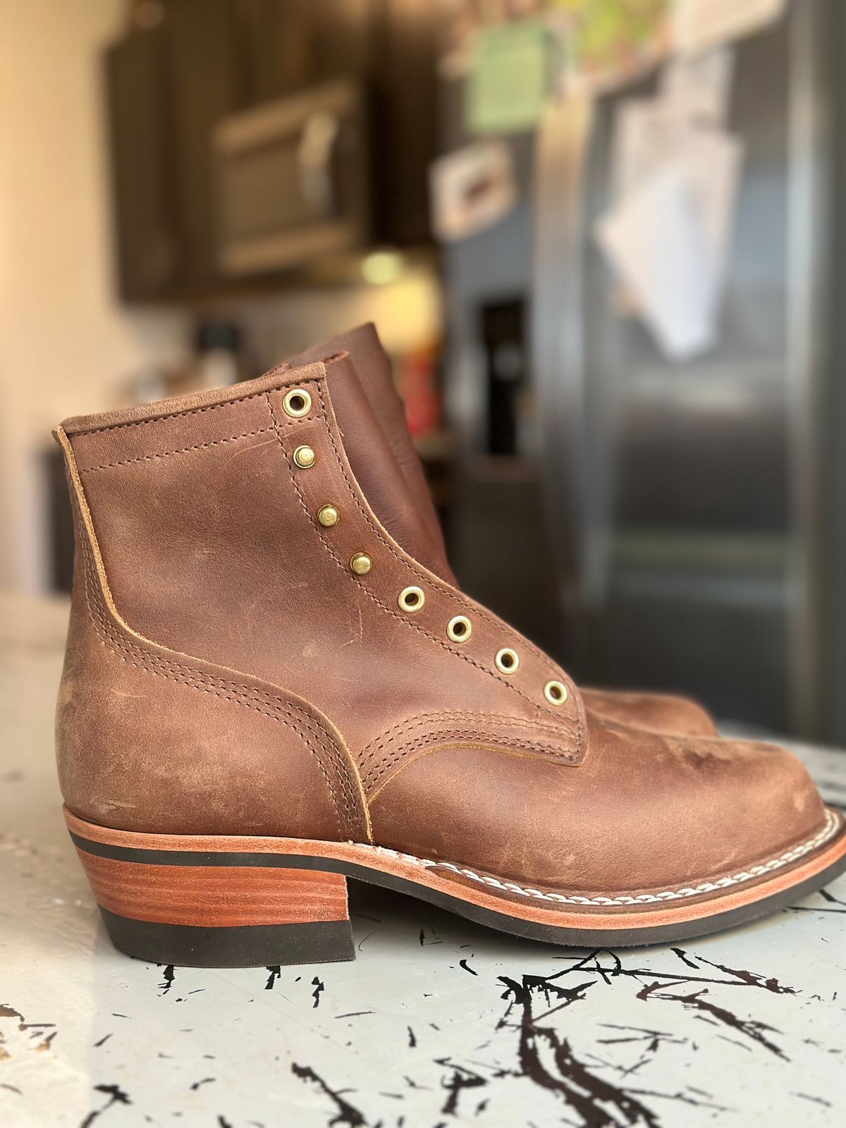 Photo by jeremy.m.boyd on October 1, 2023 of the Nicks MTO in Horween Whiskey Predator.