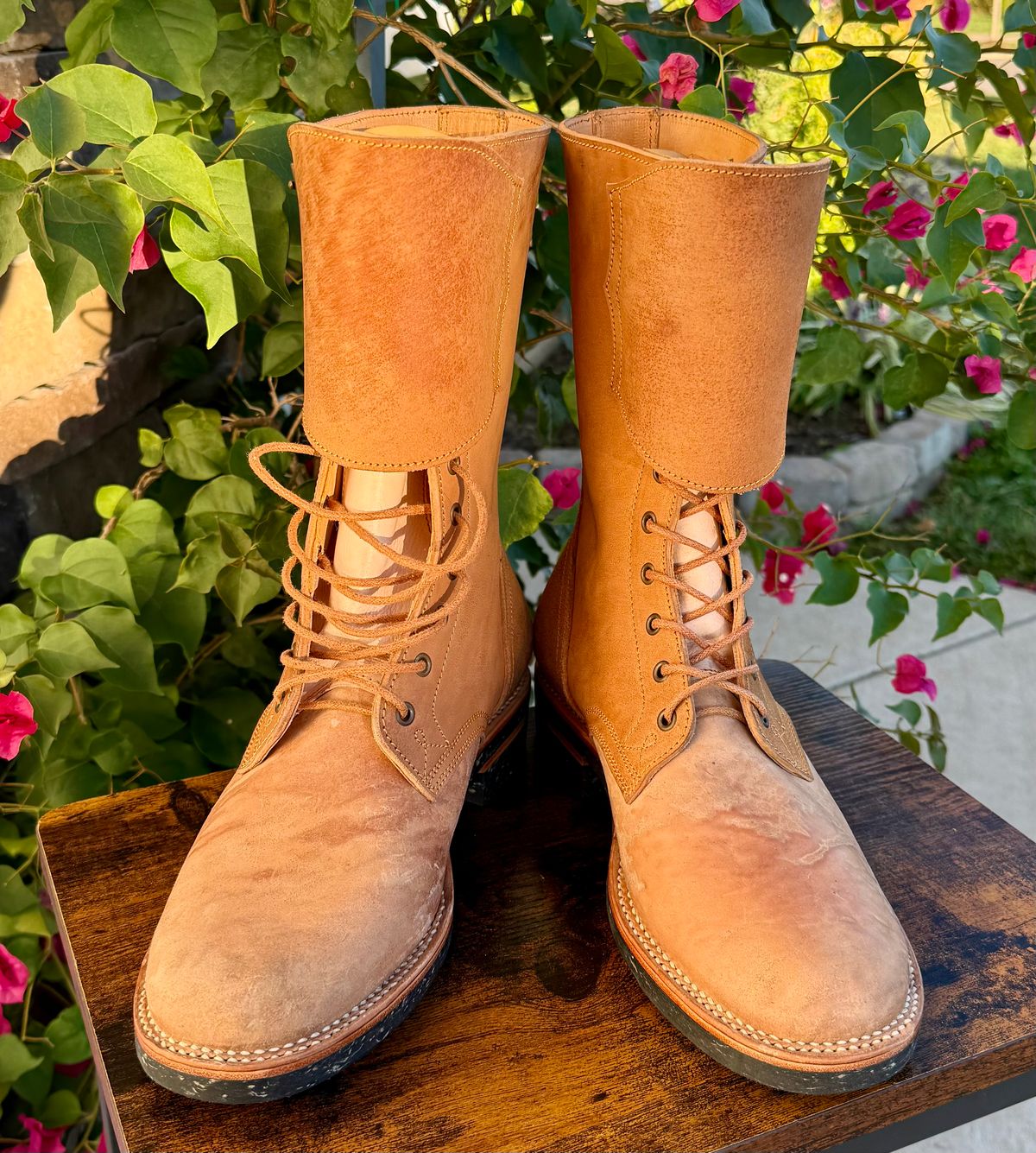 Photo by jeremy.m.boyd on October 1, 2025 of the Fortis Boots Custom Model in Maryam Natural Horsebutt.