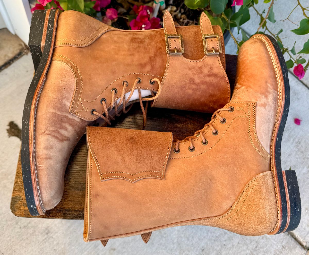 Photo by jeremy.m.boyd on October 1, 2025 of the Fortis Boots Custom Model in Maryam Natural Horsebutt.