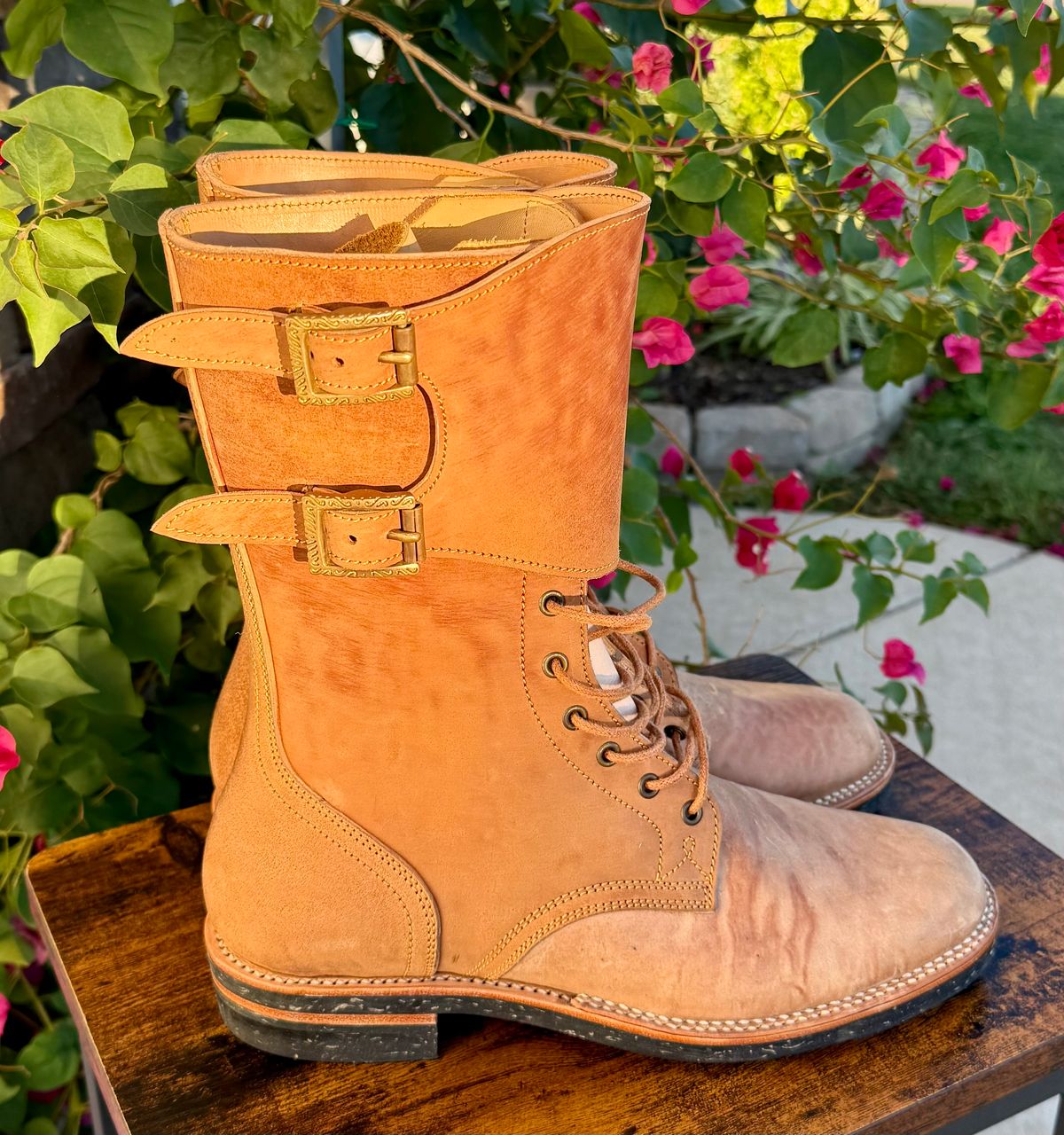 Photo by jeremy.m.boyd on October 1, 2025 of the Fortis Boots Custom Model in Maryam Natural Horsebutt.