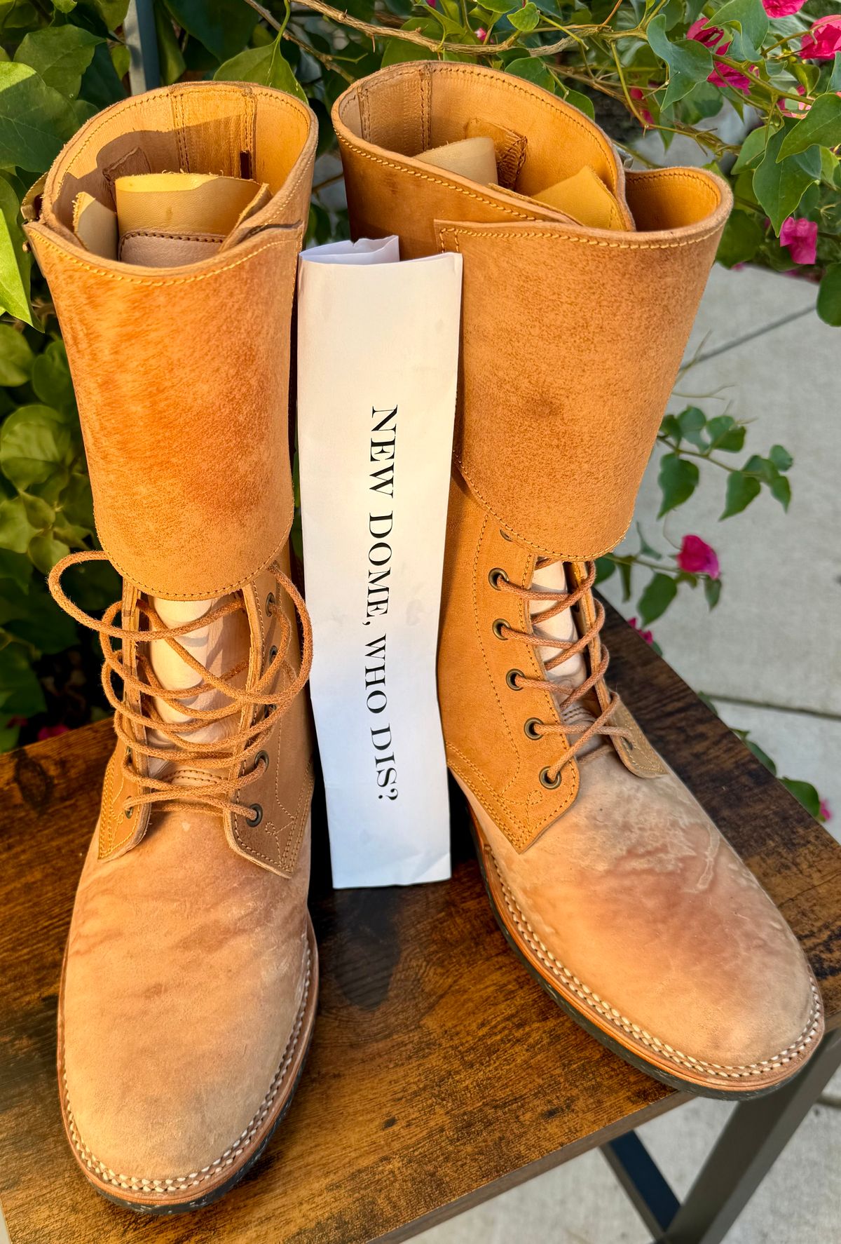 Photo by jeremy.m.boyd on October 1, 2025 of the Fortis Boots Custom Model in Maryam Natural Horsebutt.