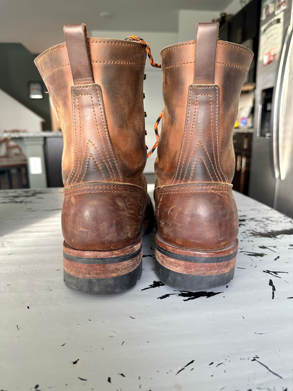 Photo by jeremy.m.boyd on March 5, 2023 of the Nicks Overlander in Horween Orange Predator.