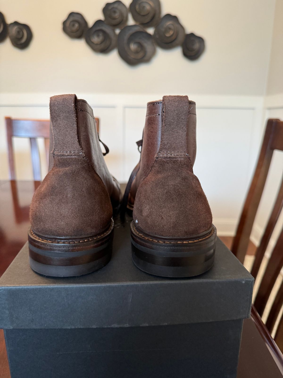 Photo by money2boot on October 1, 2024 of the Allen Edmonds Discovery Lace To Toe in Allen Edmonds Brown Vegetable Tanned.
