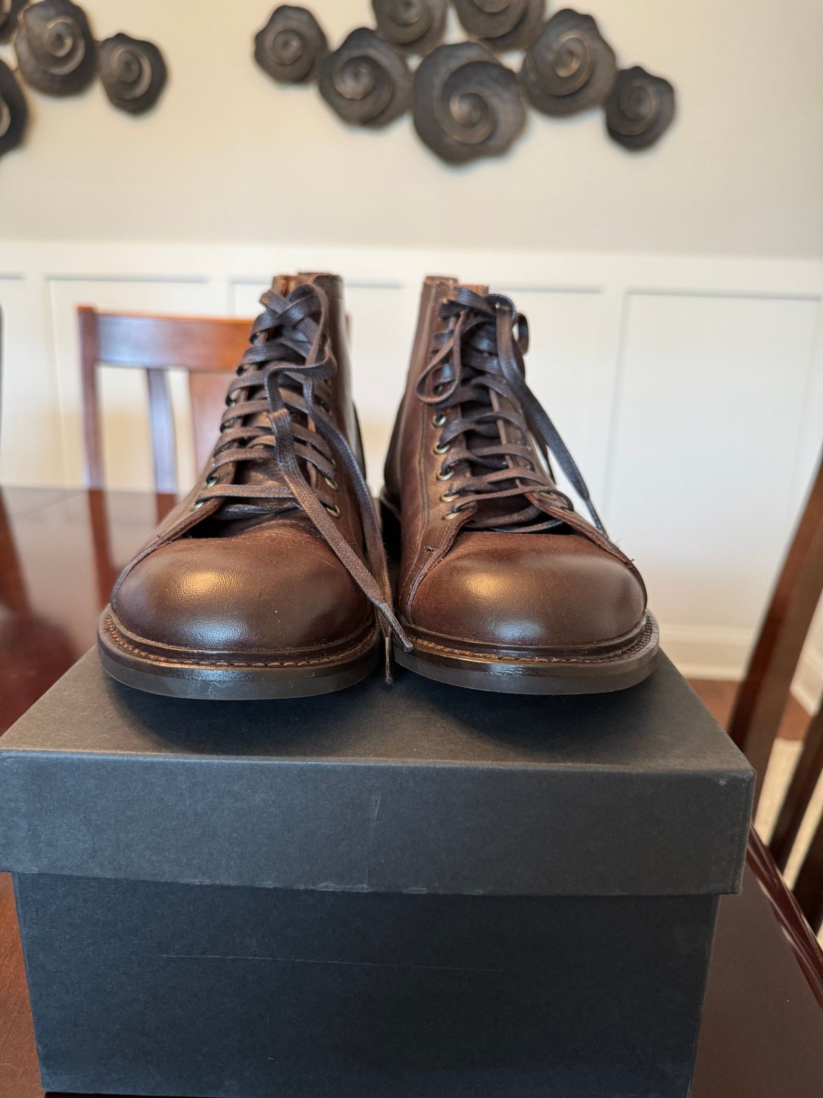 Photo by money2boot on October 1, 2024 of the Allen Edmonds Discovery Lace To Toe in Allen Edmonds Brown Vegetable Tanned.