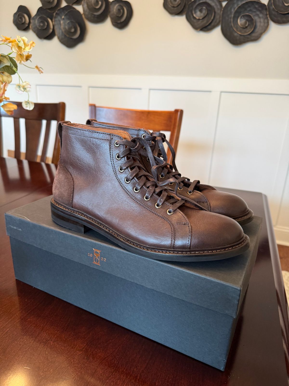 Photo by money2boot on October 1, 2024 of the Allen Edmonds Discovery Lace To Toe in Allen Edmonds Brown Vegetable Tanned.