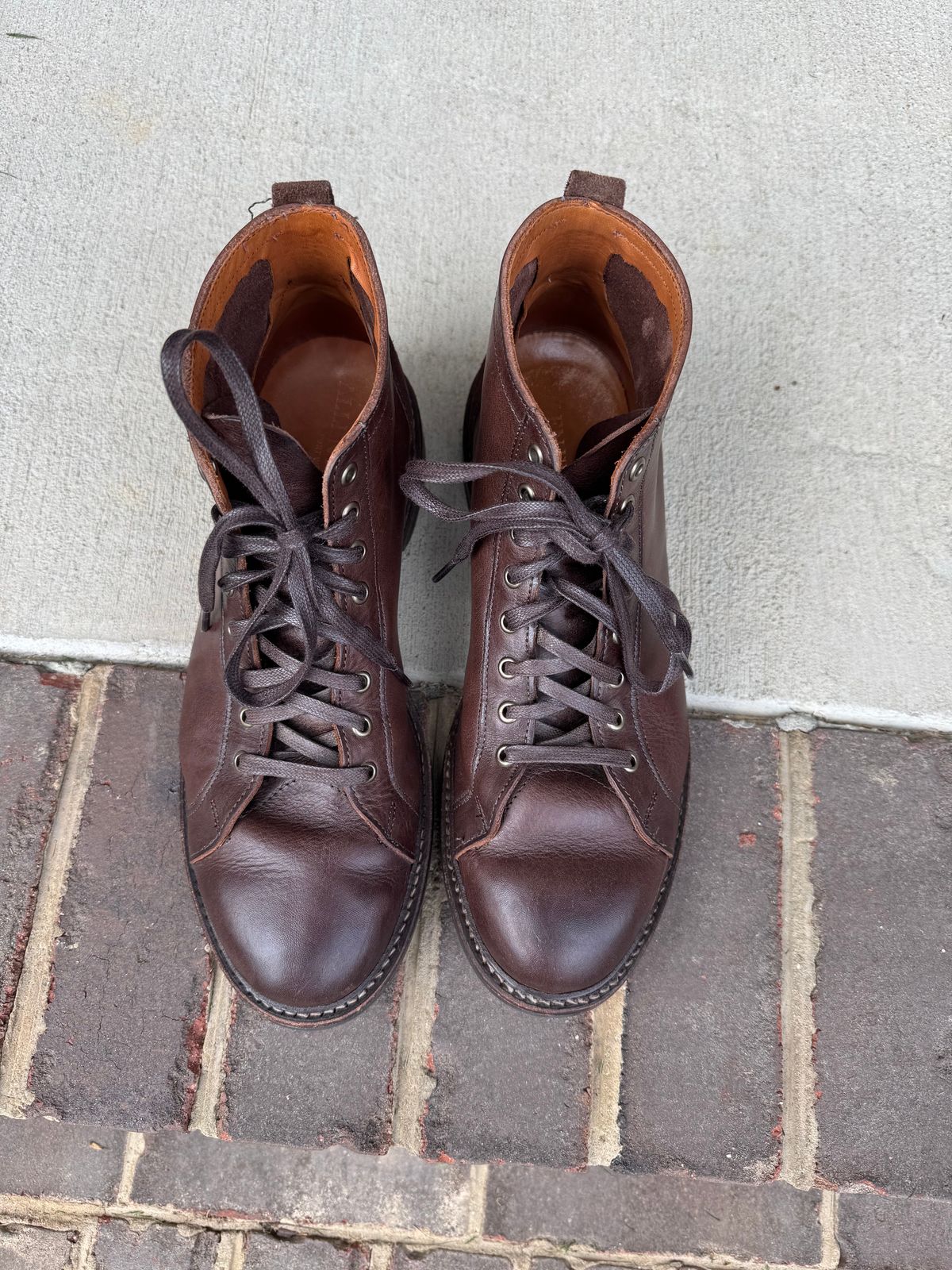 Photo by money2boot on November 4, 2024 of the Allen Edmonds Discovery Lace To Toe in Allen Edmonds Brown Vegetable Tanned.