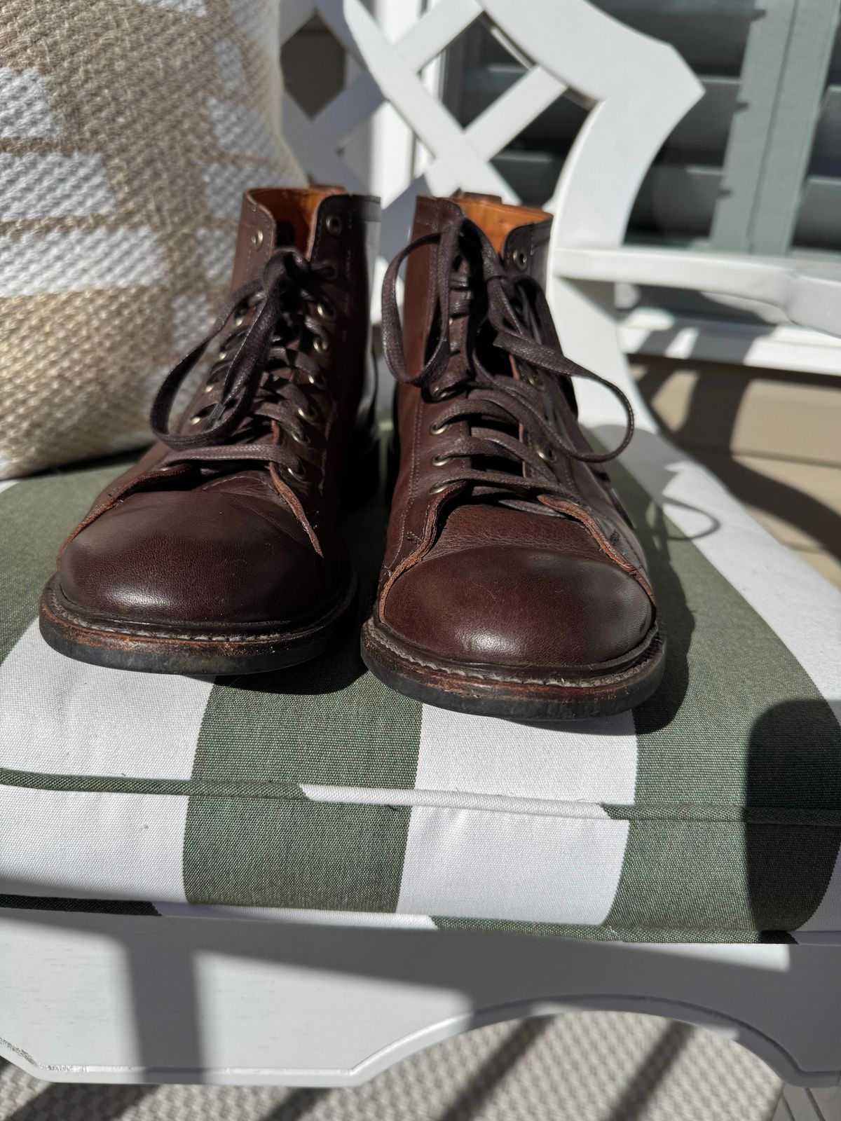 Photo by money2boot on December 5, 2024 of the Allen Edmonds Discovery Lace To Toe in Allen Edmonds Brown Vegetable Tanned.