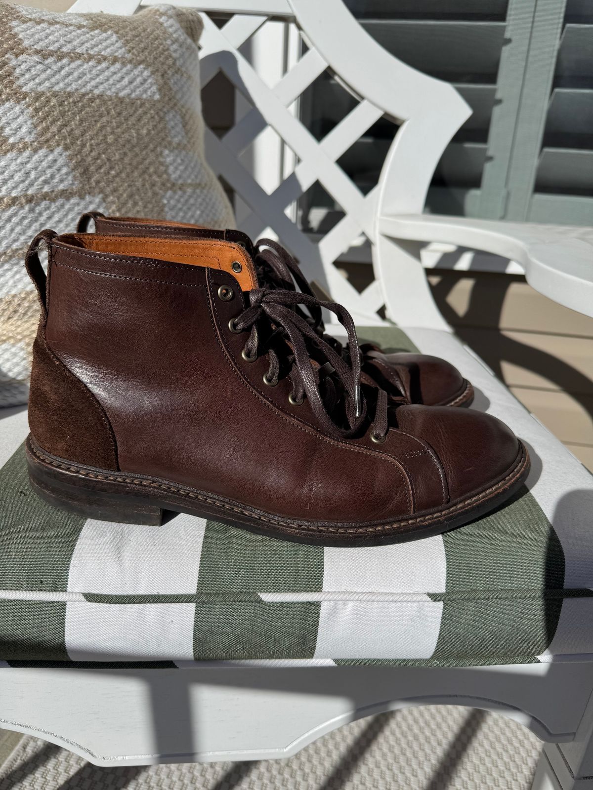 Photo by money2boot on December 5, 2024 of the Allen Edmonds Discovery Lace To Toe in Allen Edmonds Brown Vegetable Tanned.