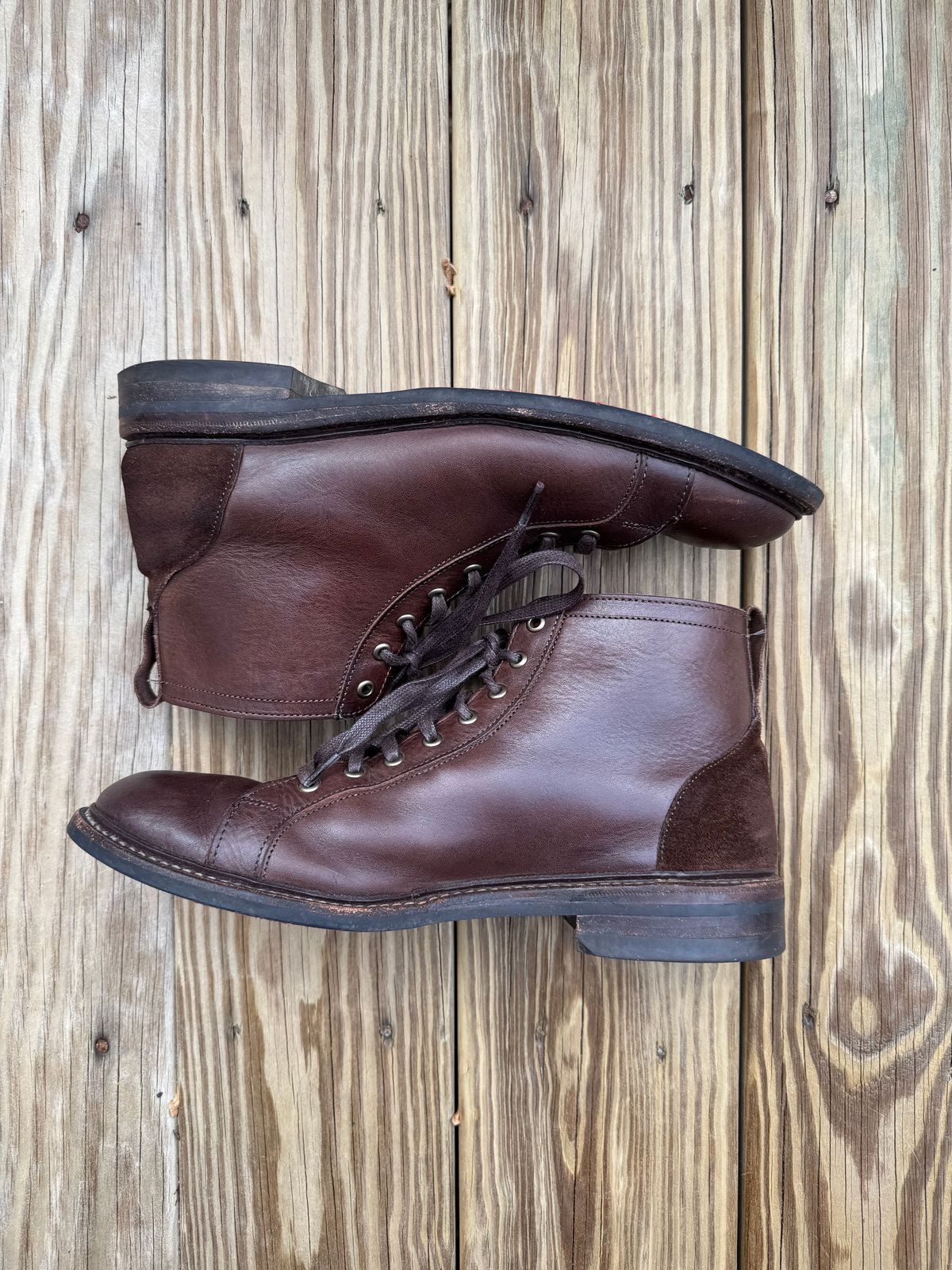 Photo by money2boot on January 3, 2025 of the Allen Edmonds Discovery Lace To Toe in Allen Edmonds Brown Vegetable Tanned.