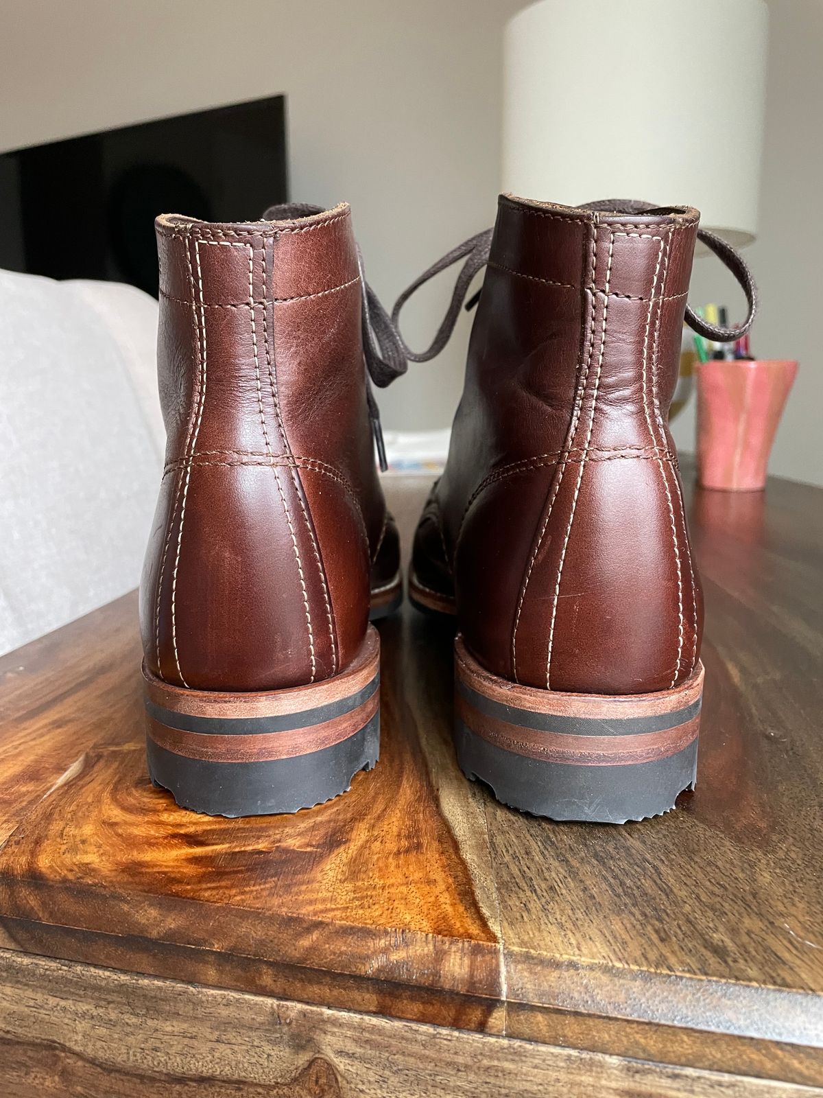 Photo by money2boot on October 5, 2023 of the Wolverine 1000 Mile Moc-Toe Boot in Horween Brown Chromexcel.