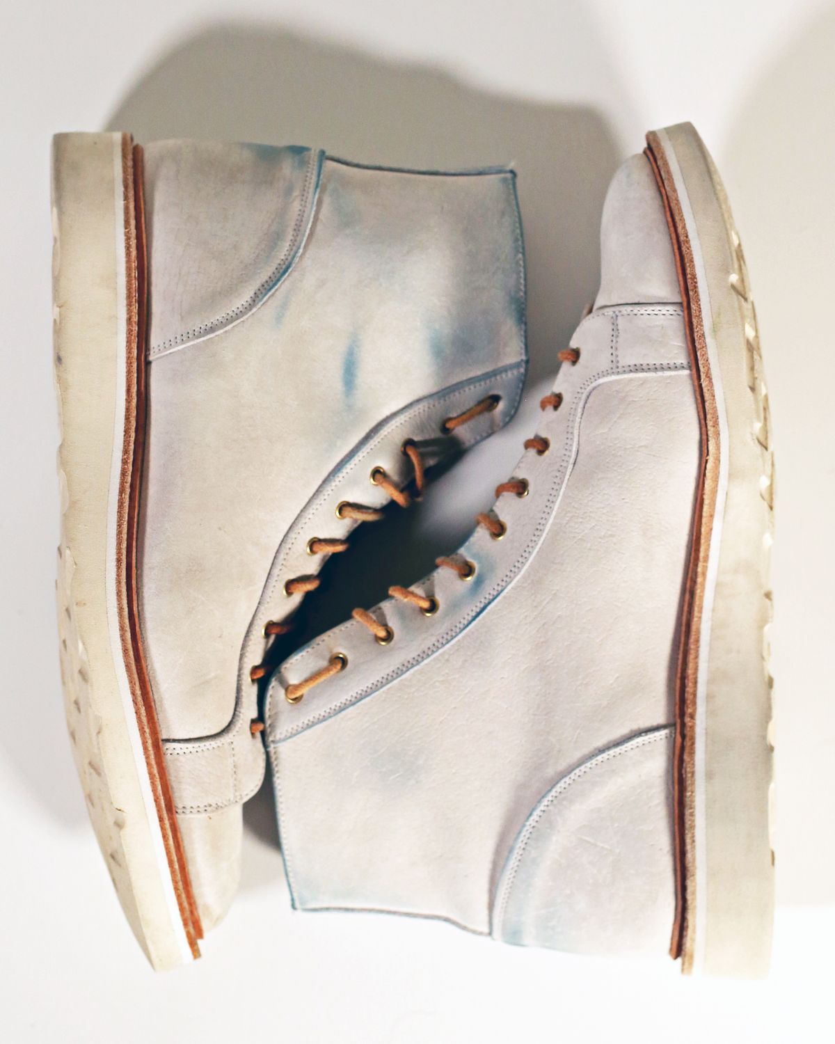 Photo by TrillDan on January 5, 2024 of the Tricker's x Division Road Super Monkey Boot in C.F. Stead Bone Nubuck Kudu.