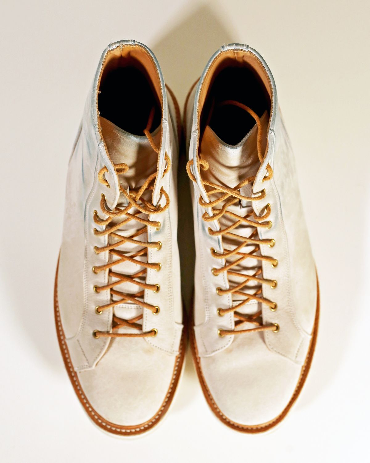 Photo by TrillDan on January 5, 2024 of the Tricker's x Division Road Super Monkey Boot in C.F. Stead Bone Nubuck Kudu.