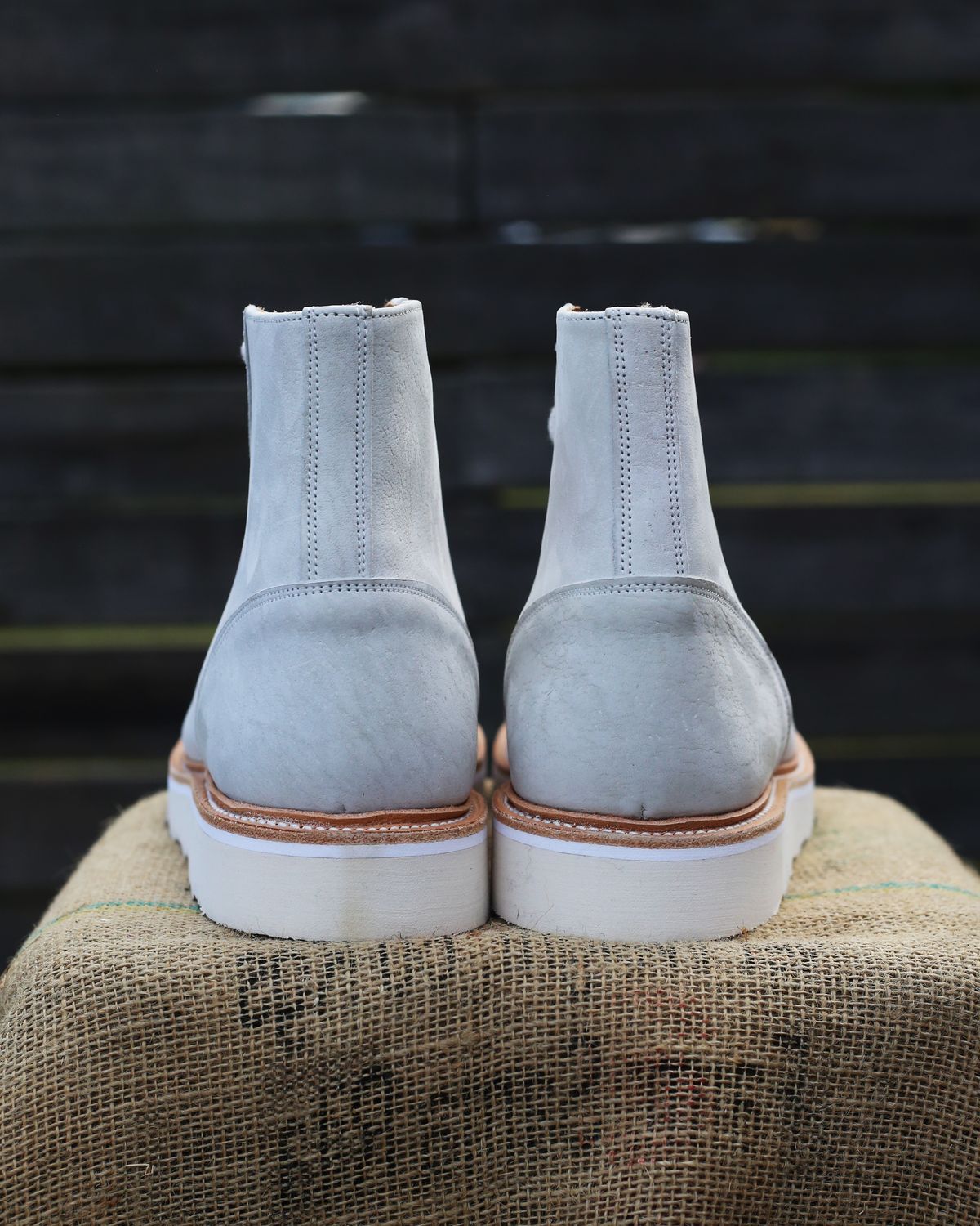 Photo by TrillDan on October 5, 2023 of the Tricker's x Division Road Super Monkey Boot in C.F. Stead Bone Nubuck Kudu.