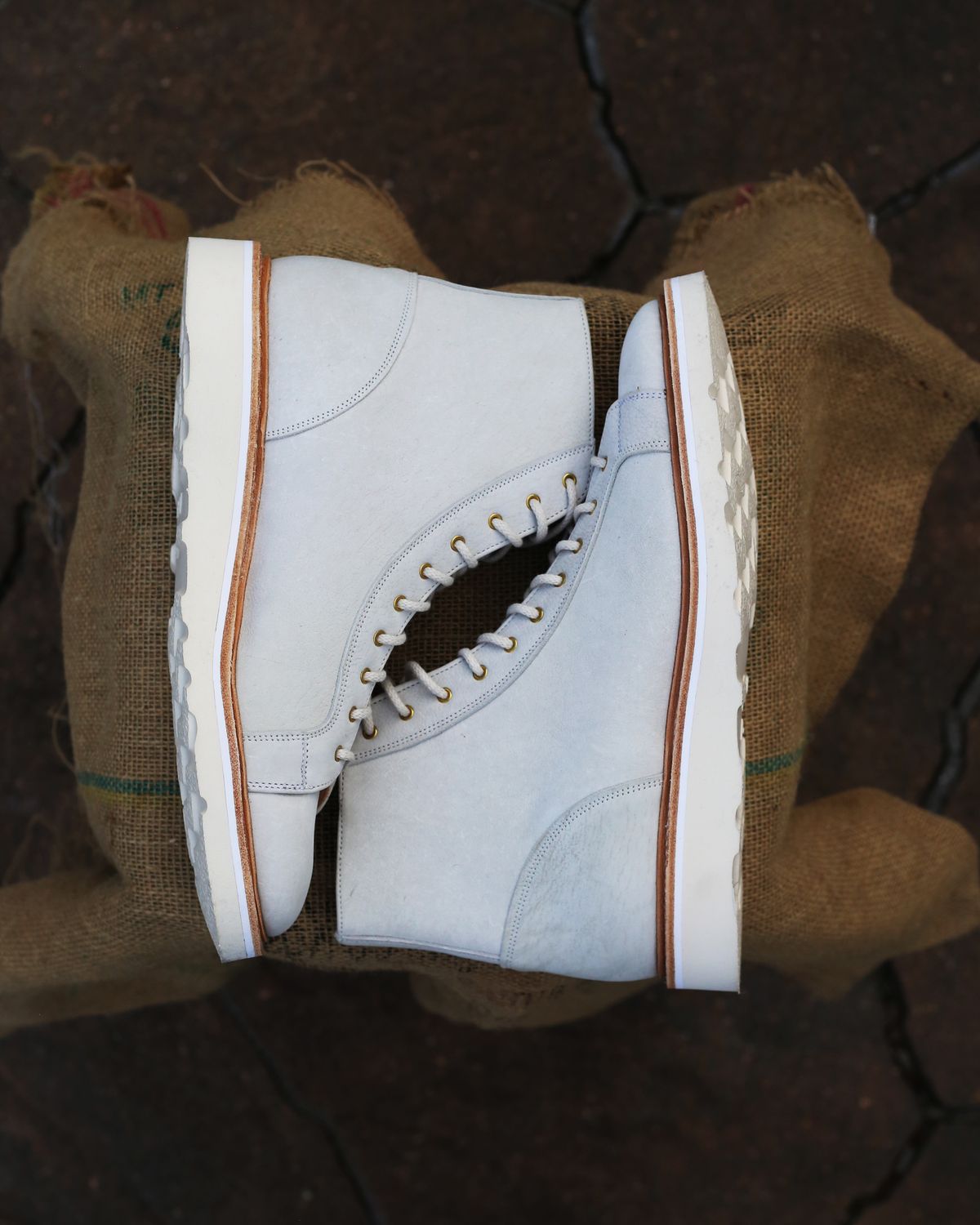 Photo by TrillDan on October 5, 2023 of the Tricker's x Division Road Super Monkey Boot in C.F. Stead Bone Nubuck Kudu.