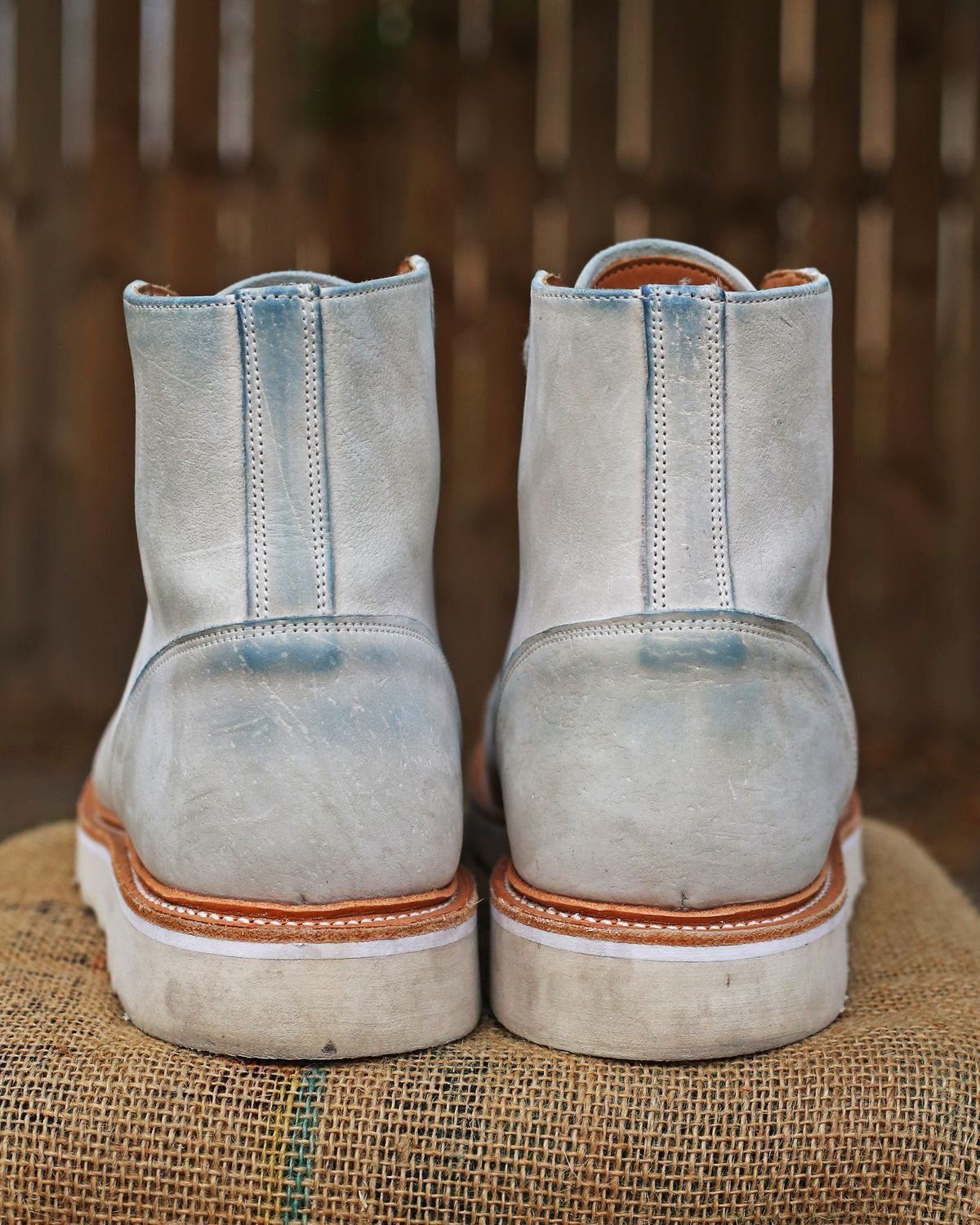 Photo by TrillDan on November 6, 2023 of the Tricker's x Division Road Super Monkey Boot in C.F. Stead Bone Nubuck Kudu.