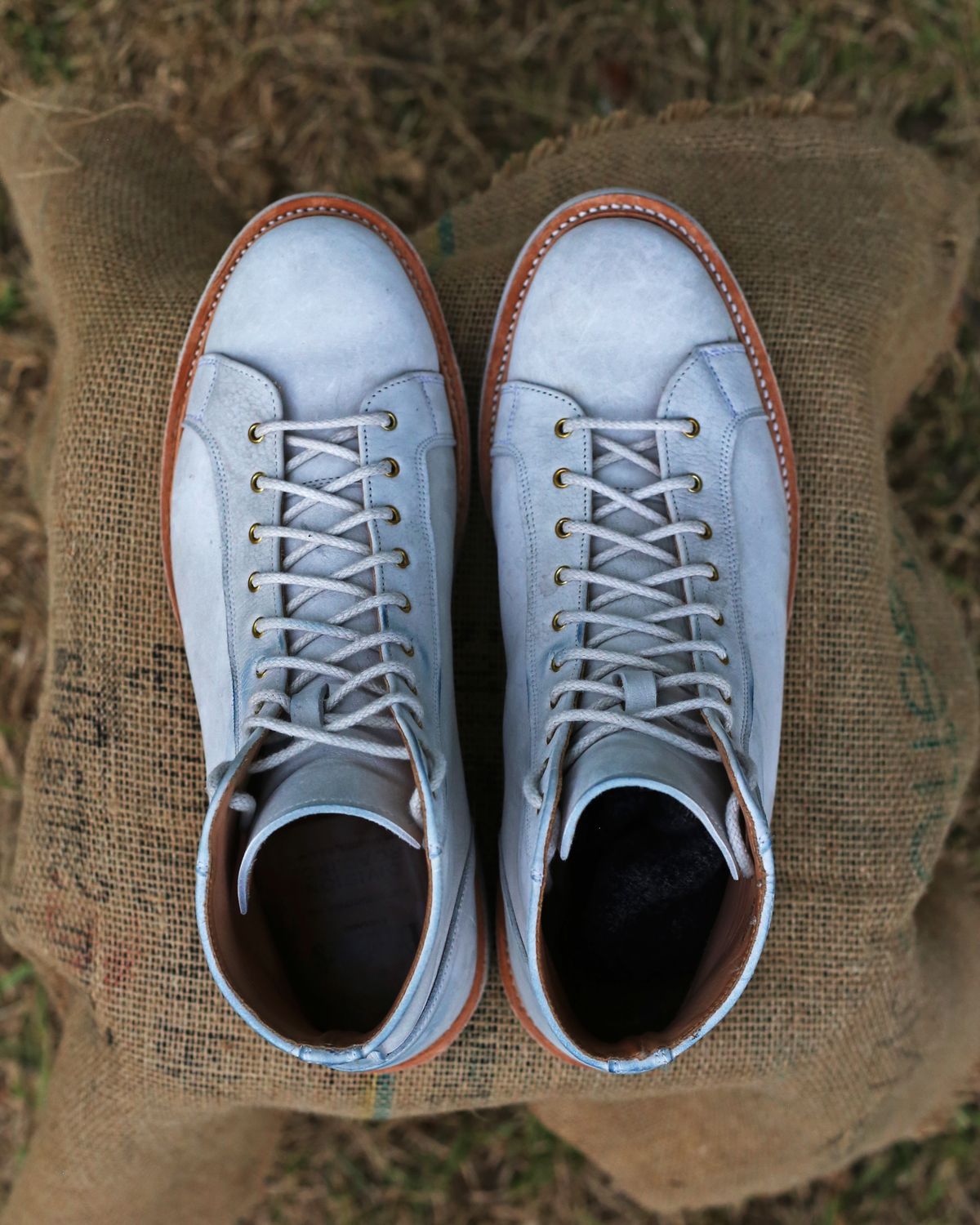 Photo by TrillDan on November 6, 2023 of the Tricker's x Division Road Super Monkey Boot in C.F. Stead Bone Nubuck Kudu.