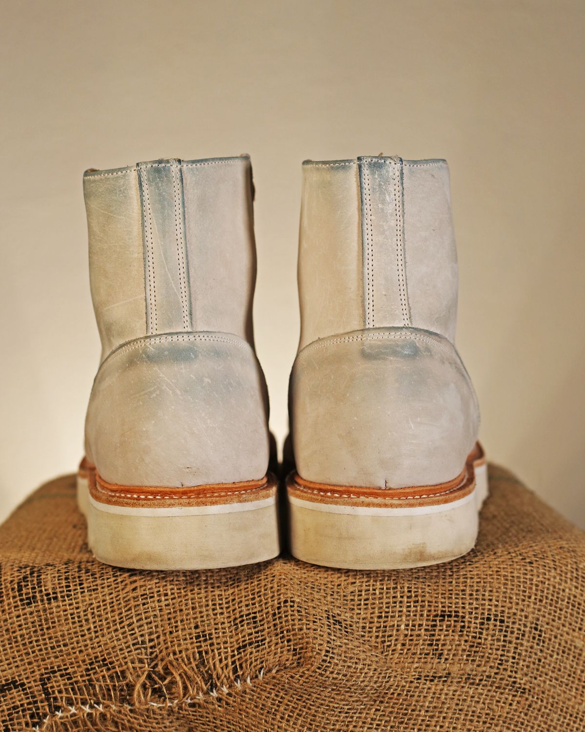 Photo by TrillDan on December 5, 2023 of the Tricker's x Division Road Super Monkey Boot in C.F. Stead Bone Nubuck Kudu.