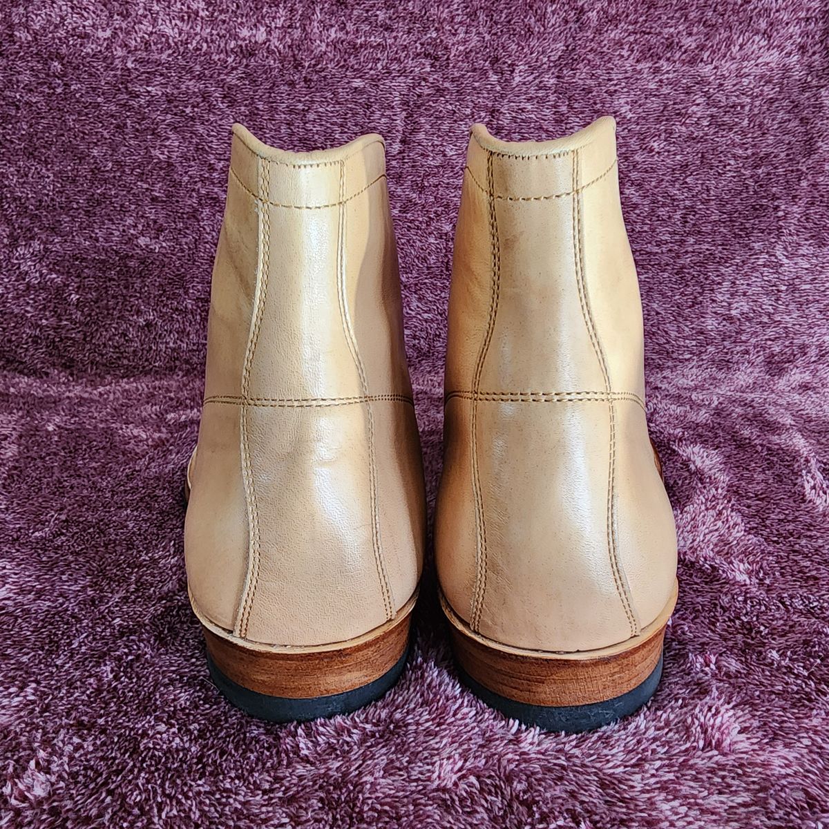 Photo by TrillDan on October 4, 2024 of the Y'2 Leather Work Boot in Y'2 kakishibu horsehide leather.