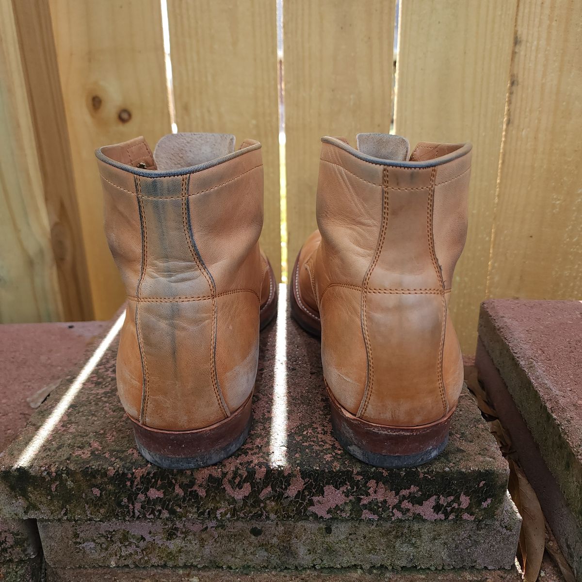 Photo by TrillDan on January 5, 2025 of the Y'2 Leather Work Boot in Y'2 kakishibu horsehide leather.