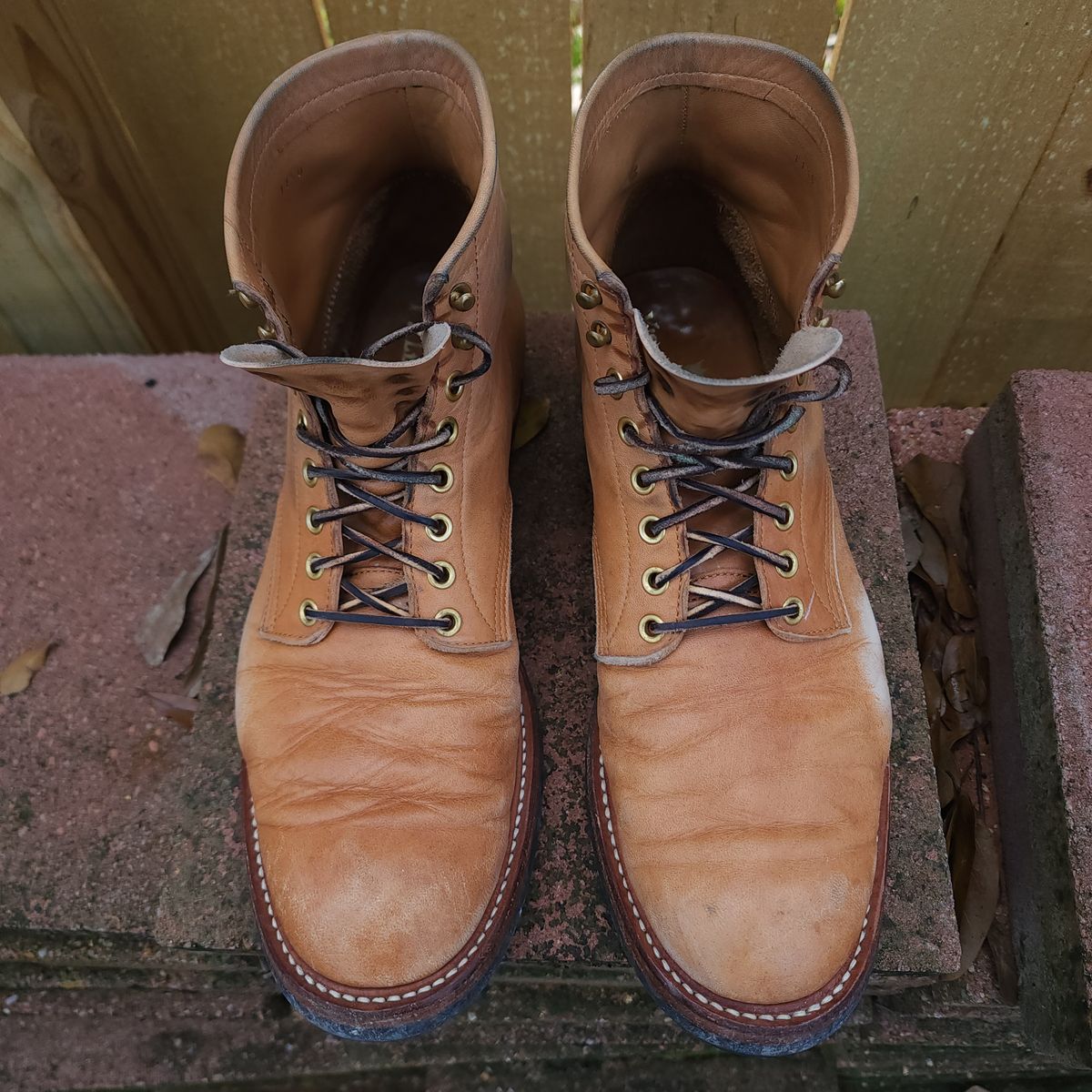 Photo by TrillDan on January 5, 2025 of the Y'2 Leather Work Boot in Y'2 kakishibu horsehide leather.