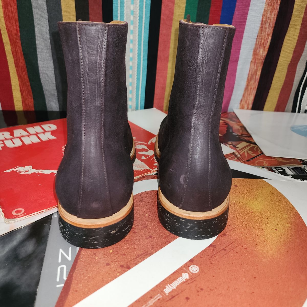 Photo by TrillDan on October 5, 2025 of the Briselblack The Buck Wholecut Lace to Toe in Horween Reversed Wax Burgundy Horsehide.