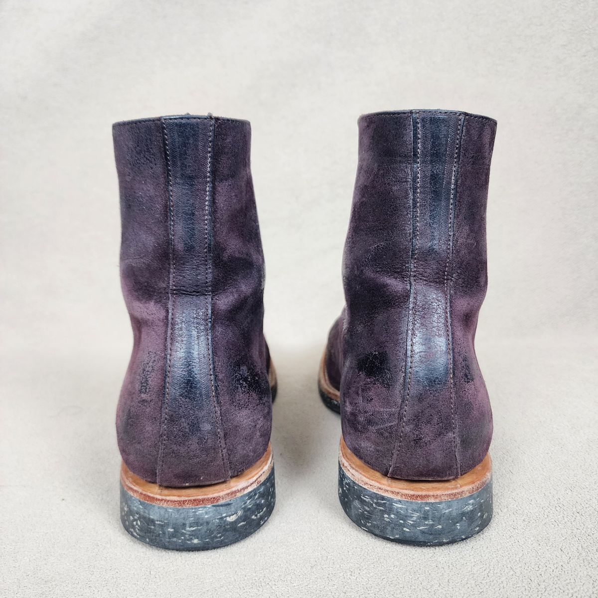 Photo by TrillDan on March 6, 2026 of the Briselblack The Buck Wholecut Lace to Toe in Horween Reversed Wax Burgundy Horsehide.