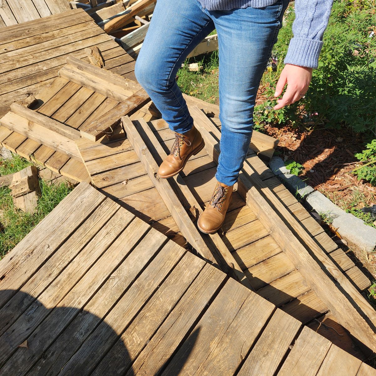 Photo by wildflowersnboots on November 6, 2024 of the Grant Stone Nora Boot in Horween Dune Chromexcel.
